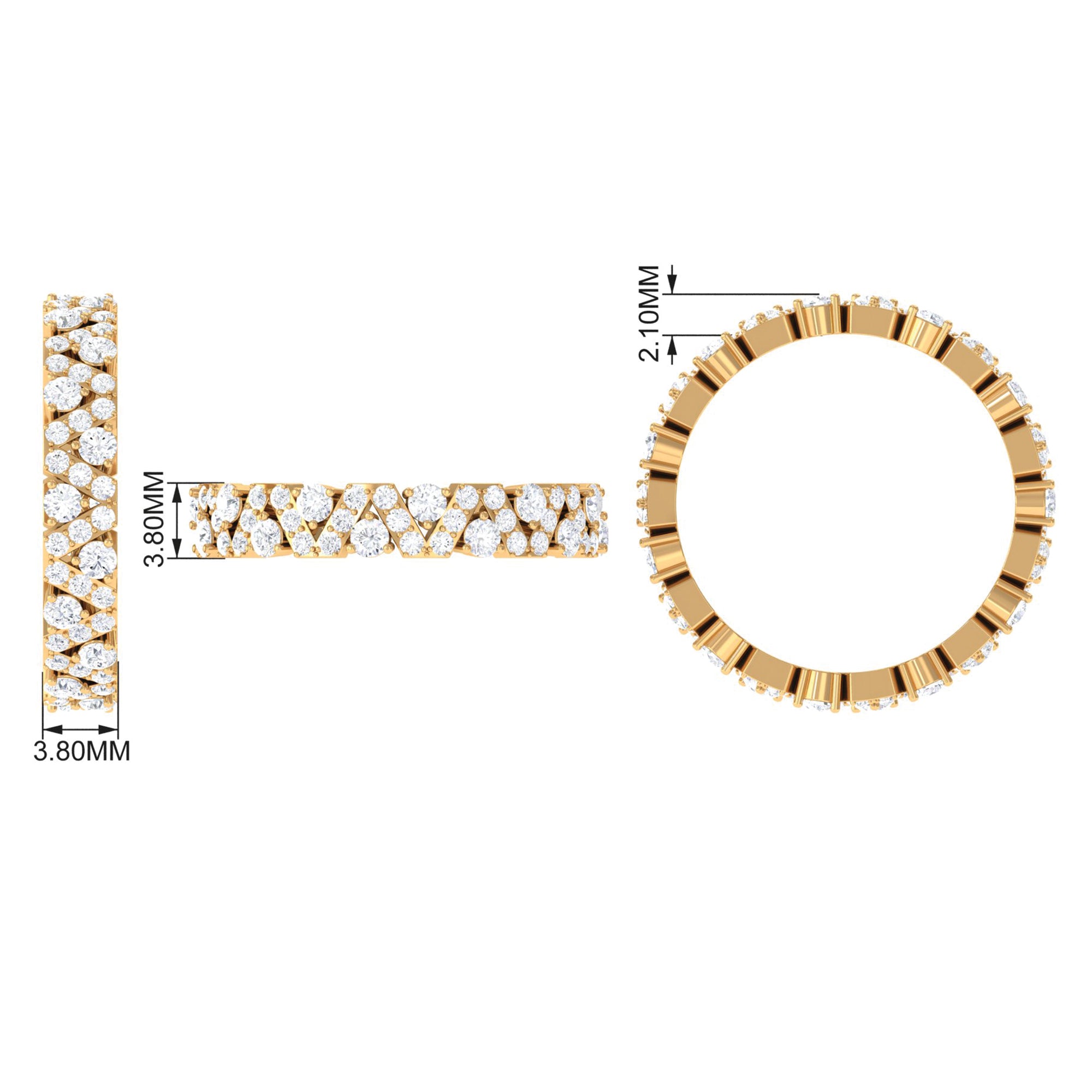 Zircon Wedding Anniversary Eternity Ring AAAA - Rosec Jewels