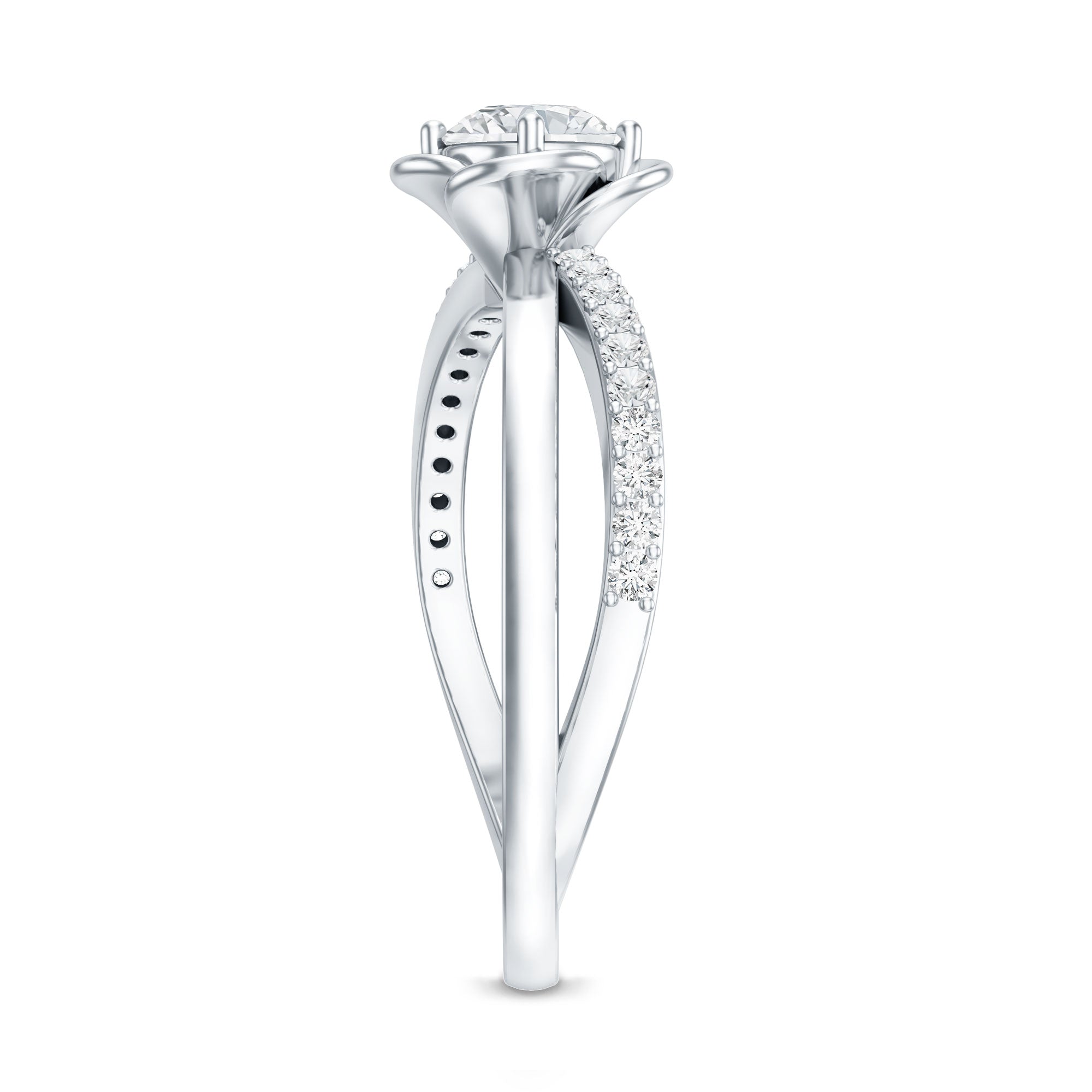 Rosec Jewels-Flower Inspired Moissanite Proposal Ring for Women
