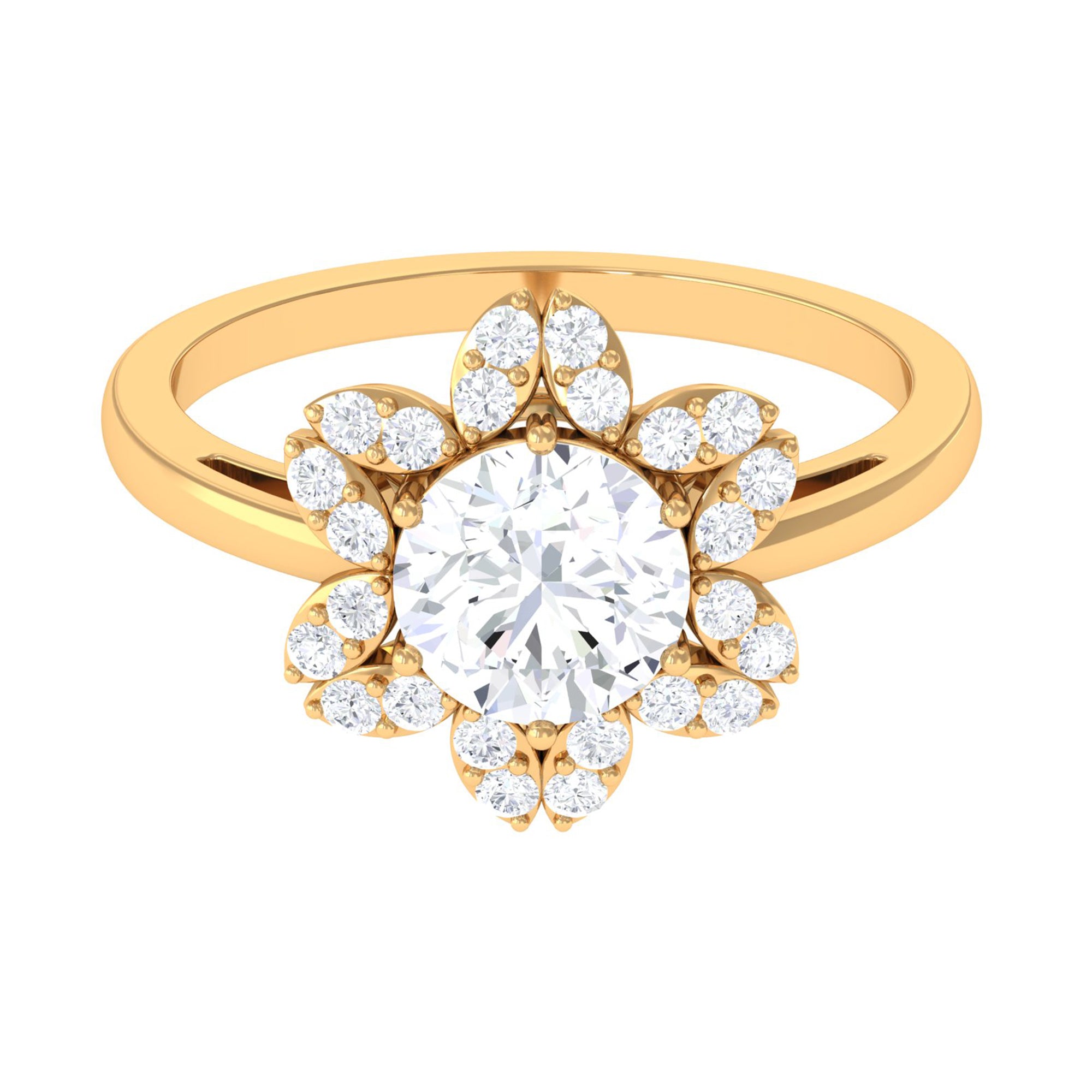 Cubic Zirconia Flower Promise Ring AAAA - Rosec Jewels