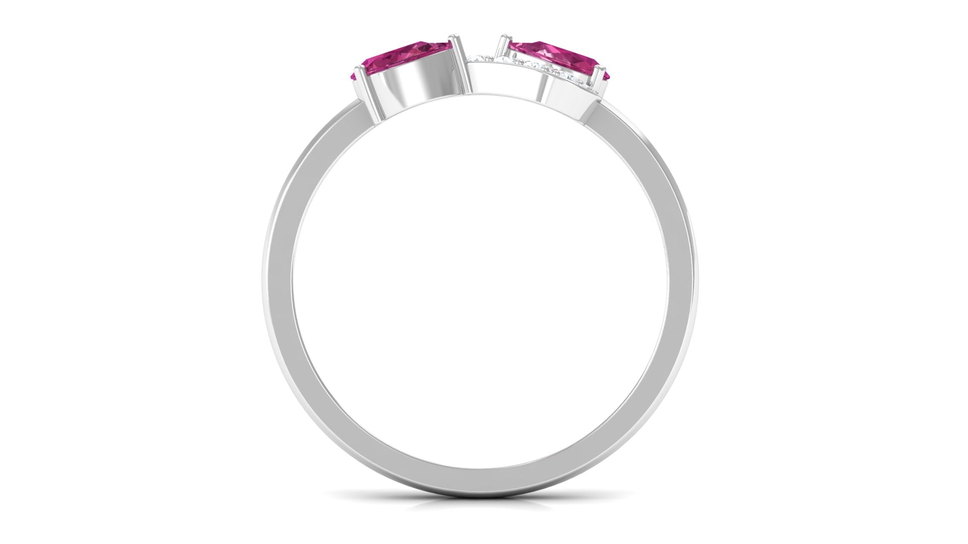 Rosec Jewels-Pink Tourmaline Infinity Promise Ring with Diamond