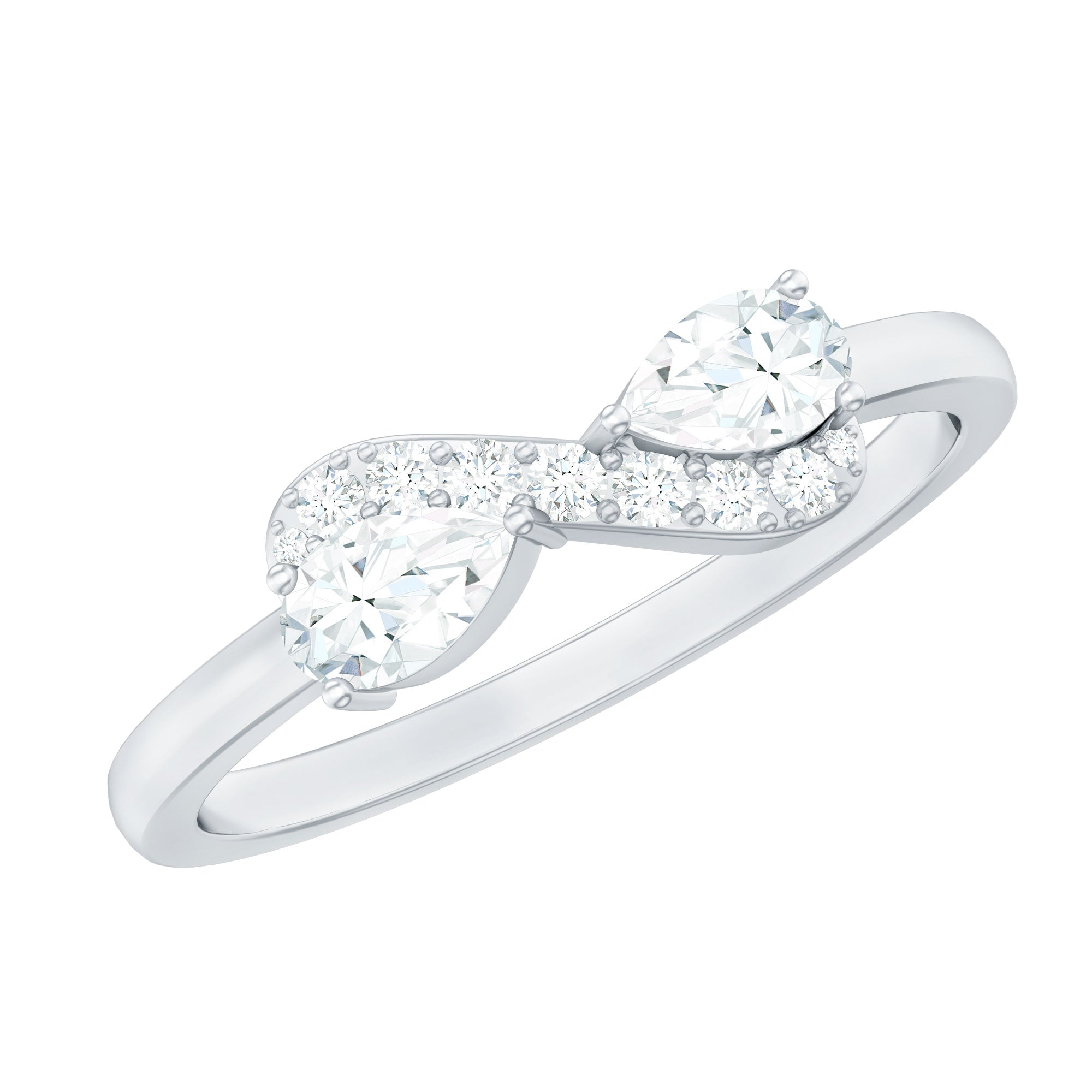 Brilliant Cut Moissanite Infinity Promise Ring for Her