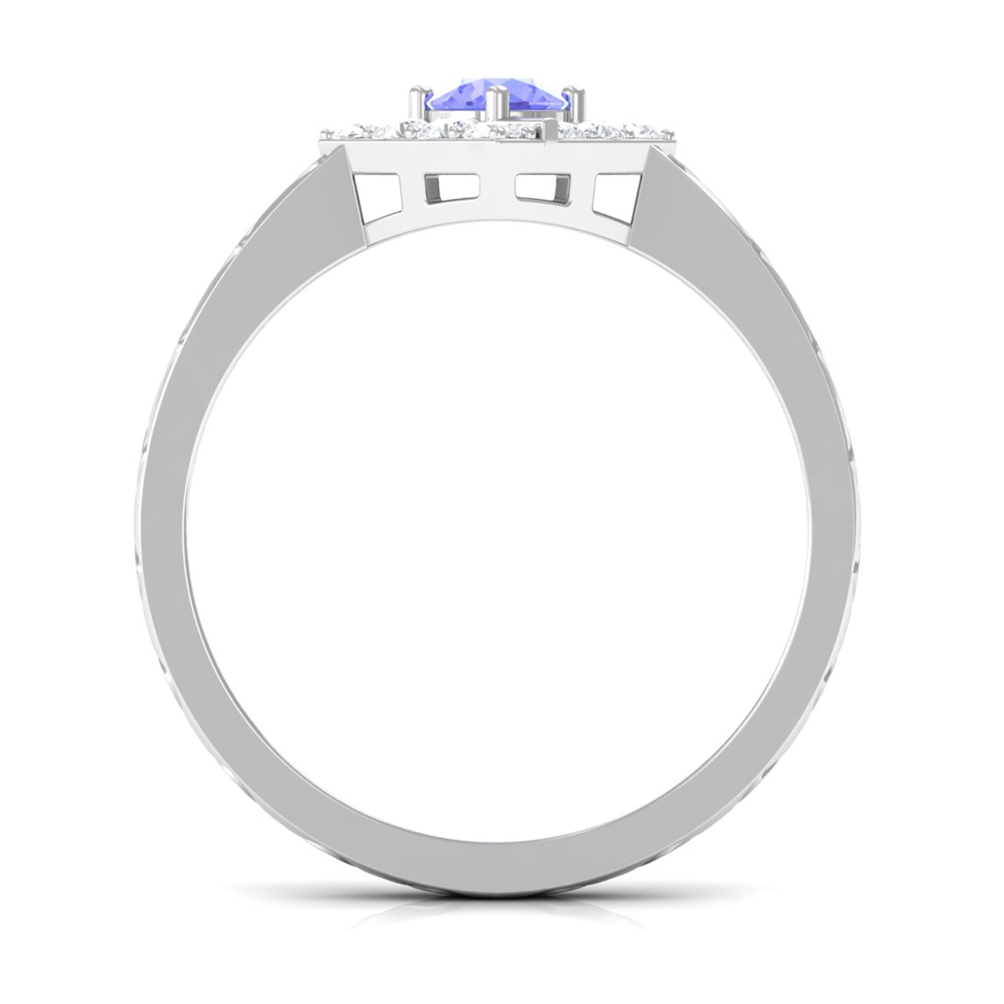 3/4 CT Minimal Tanzanite and Diamond Ring AAA - Rosec Jewels