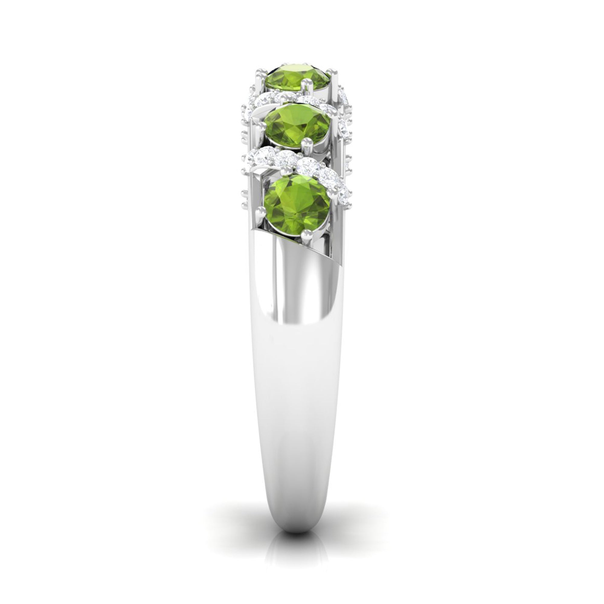 Designer Anniversary Ring with Peridot and Diamond AAA - Rosec Jewels