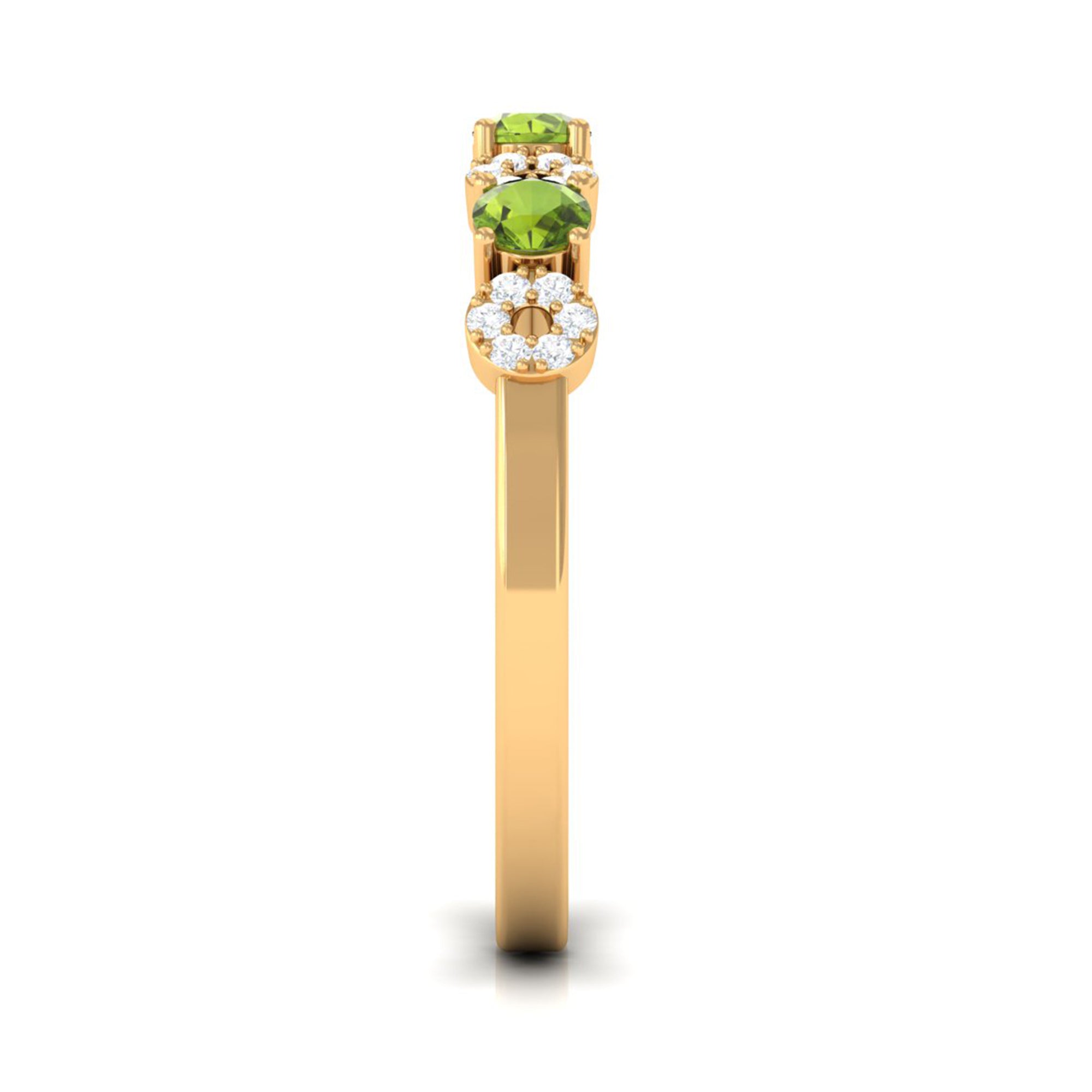 Rosec Jewels-Peridot and Diamond Semi Eternity Ring