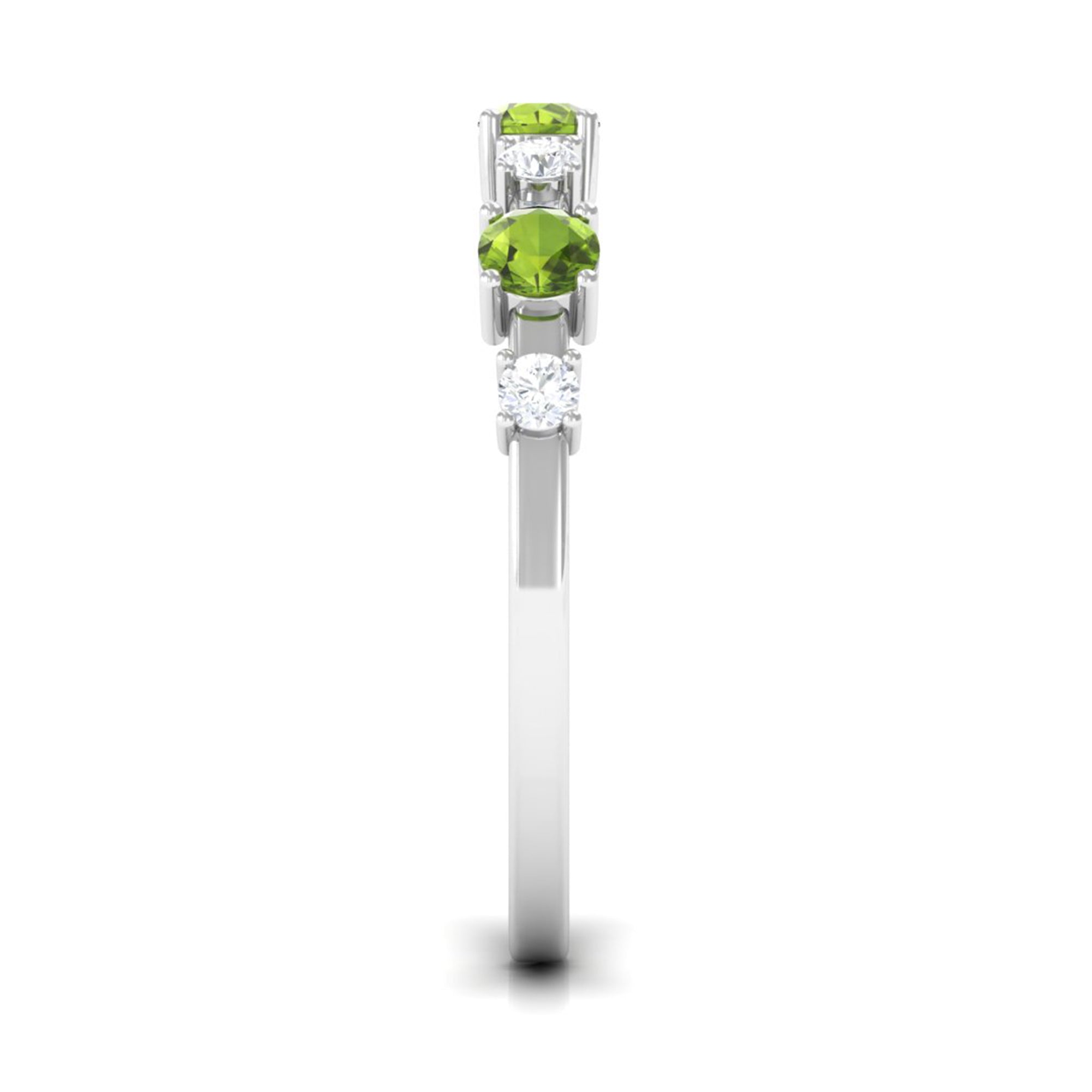 Rosec Jewels-Half Eternity Ring with Peridot and Diamond