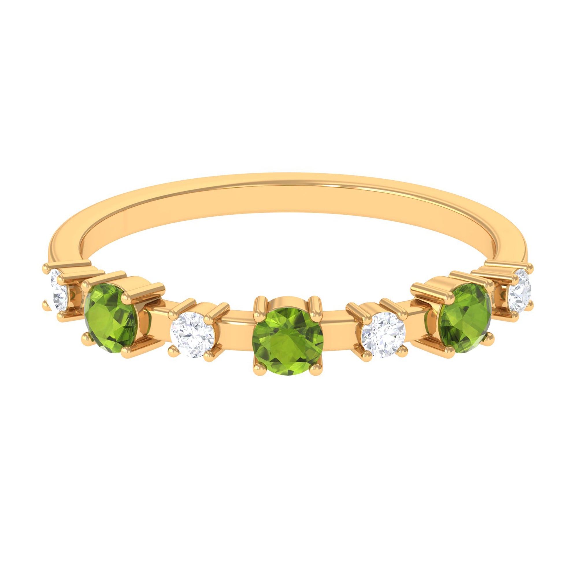 Rosec Jewels-Half Eternity Ring with Peridot and Diamond