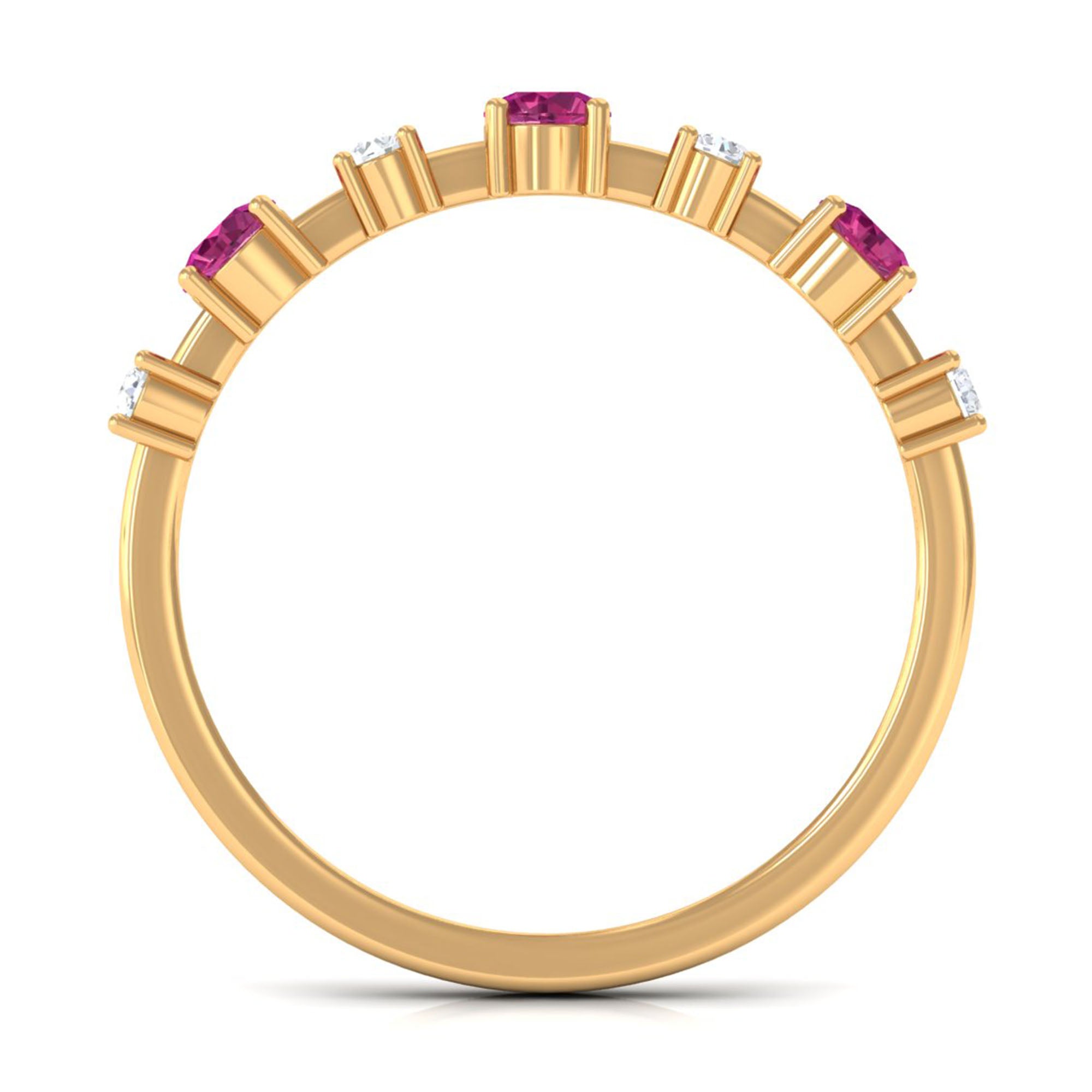 Rosec Jewels-Pink Tourmaline and Diamond Half Eternity Ring