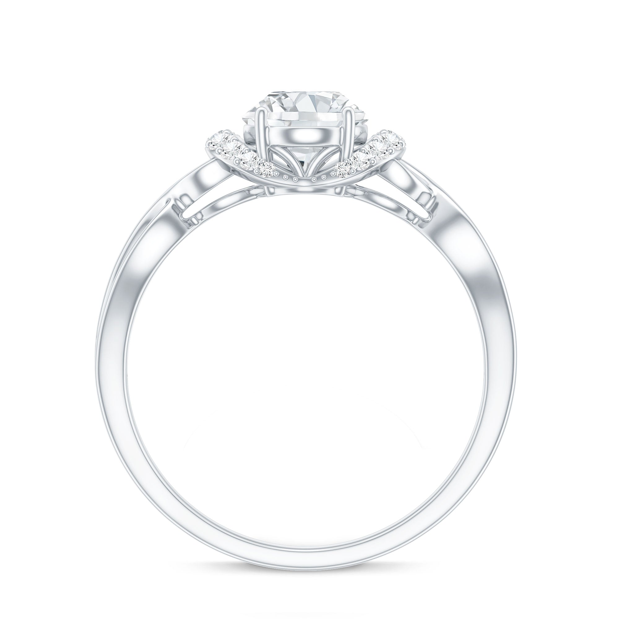 Oval Shape Moissanite Engagement Ring With Certificate D-VS1 - Rosec Jewels