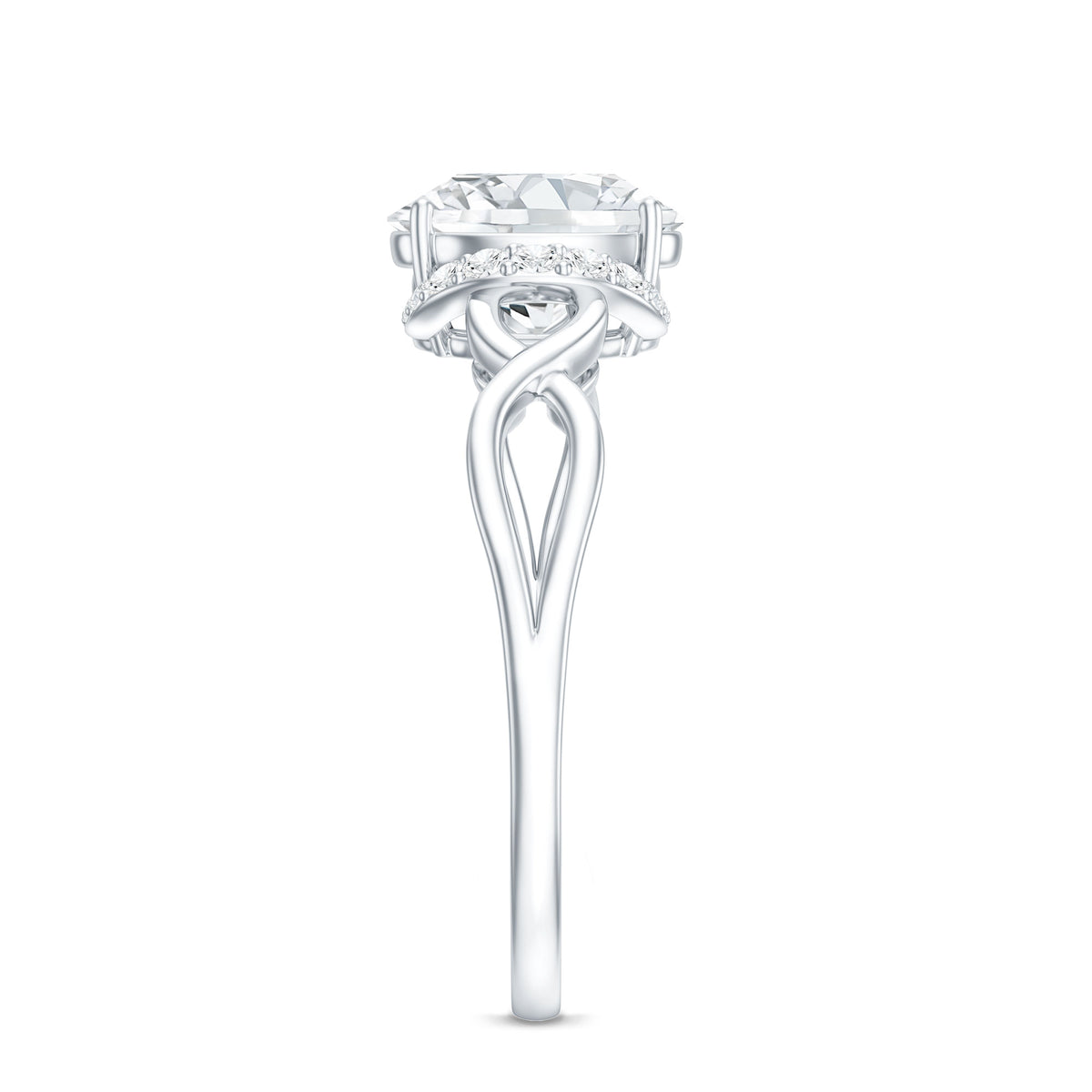 Oval Shape Moissanite Engagement Ring With Certificate D-VS1 - Rosec Jewels