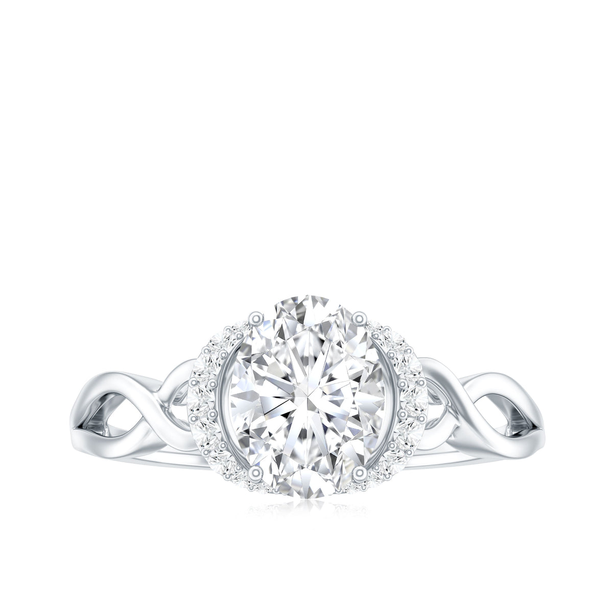 Oval Shape Moissanite Engagement Ring With Certificate D-VS1 - Rosec Jewels