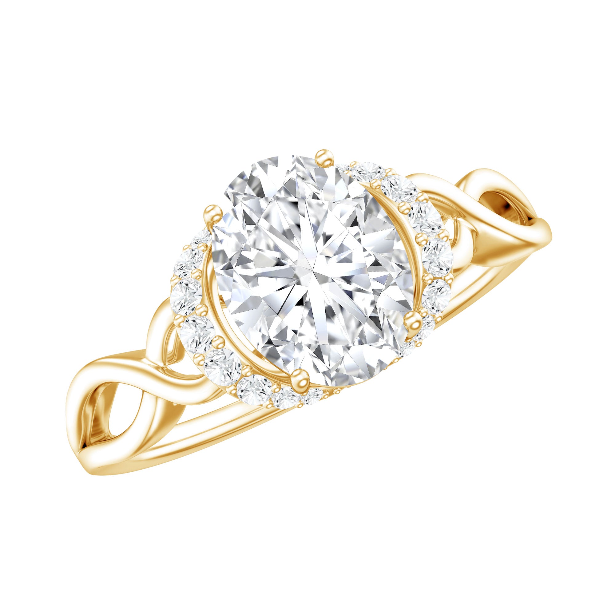 Oval Shape Moissanite Engagement Ring With Certificate D-VS1 - Rosec Jewels