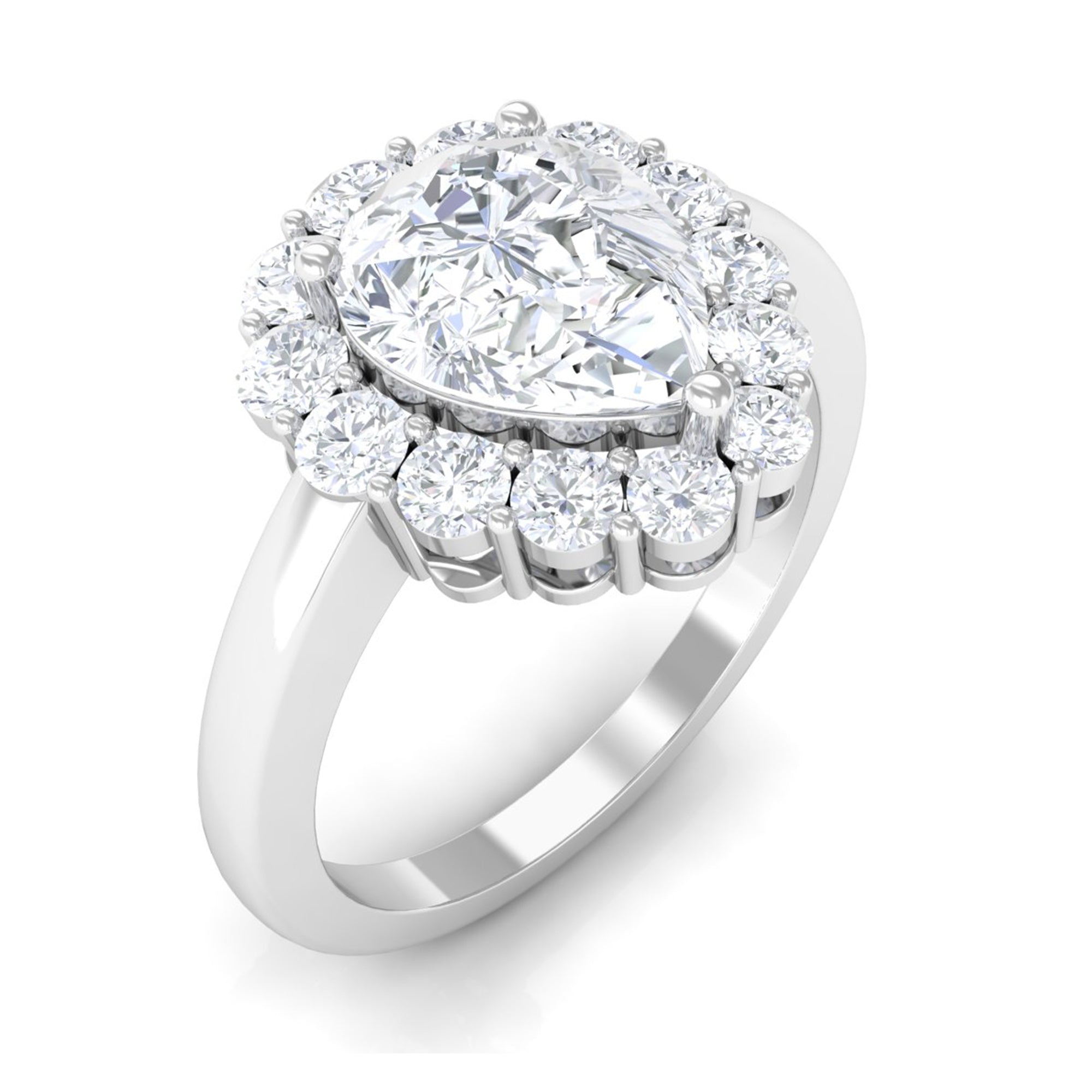 Zircon Teardrop Vintage Inspired Engagement Ring AAAA - Rosec Jewels
