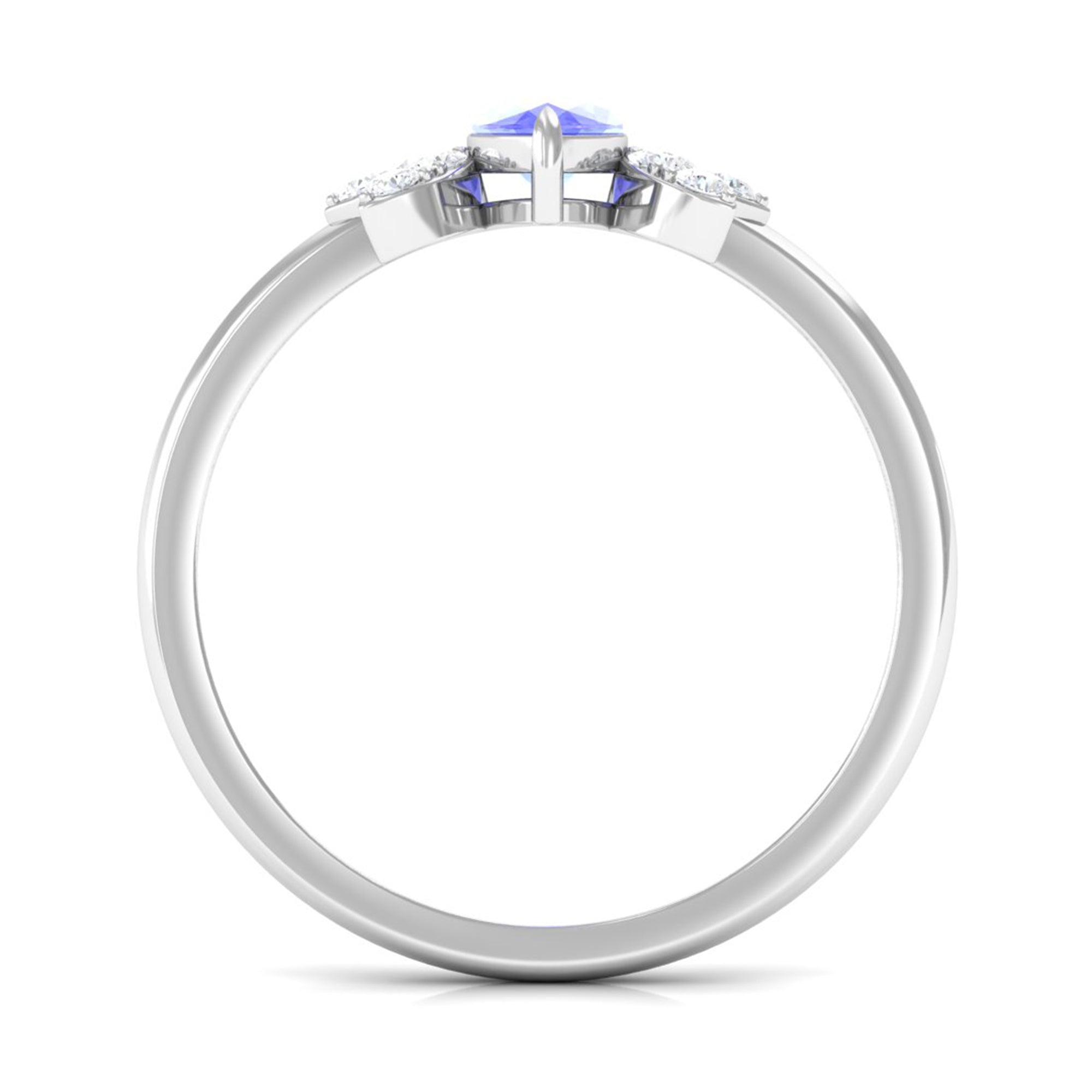 1 CT Marquise Cut Tanzanite and Diamond Promise Ring AAA - Rosec Jewels