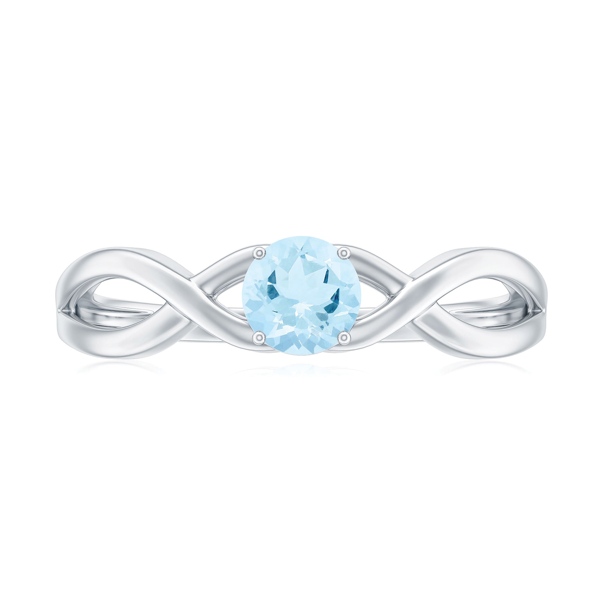 Rosec Jewels-Solitaire Aquamarine Infinity Promise Ring