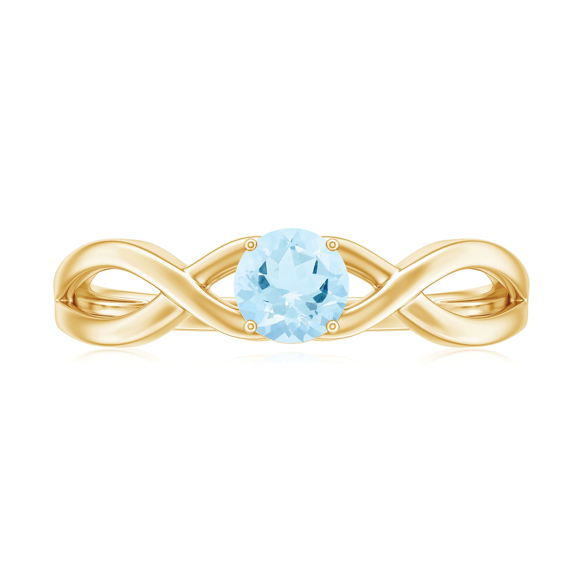 Rosec Jewels-Solitaire Aquamarine Infinity Promise Ring