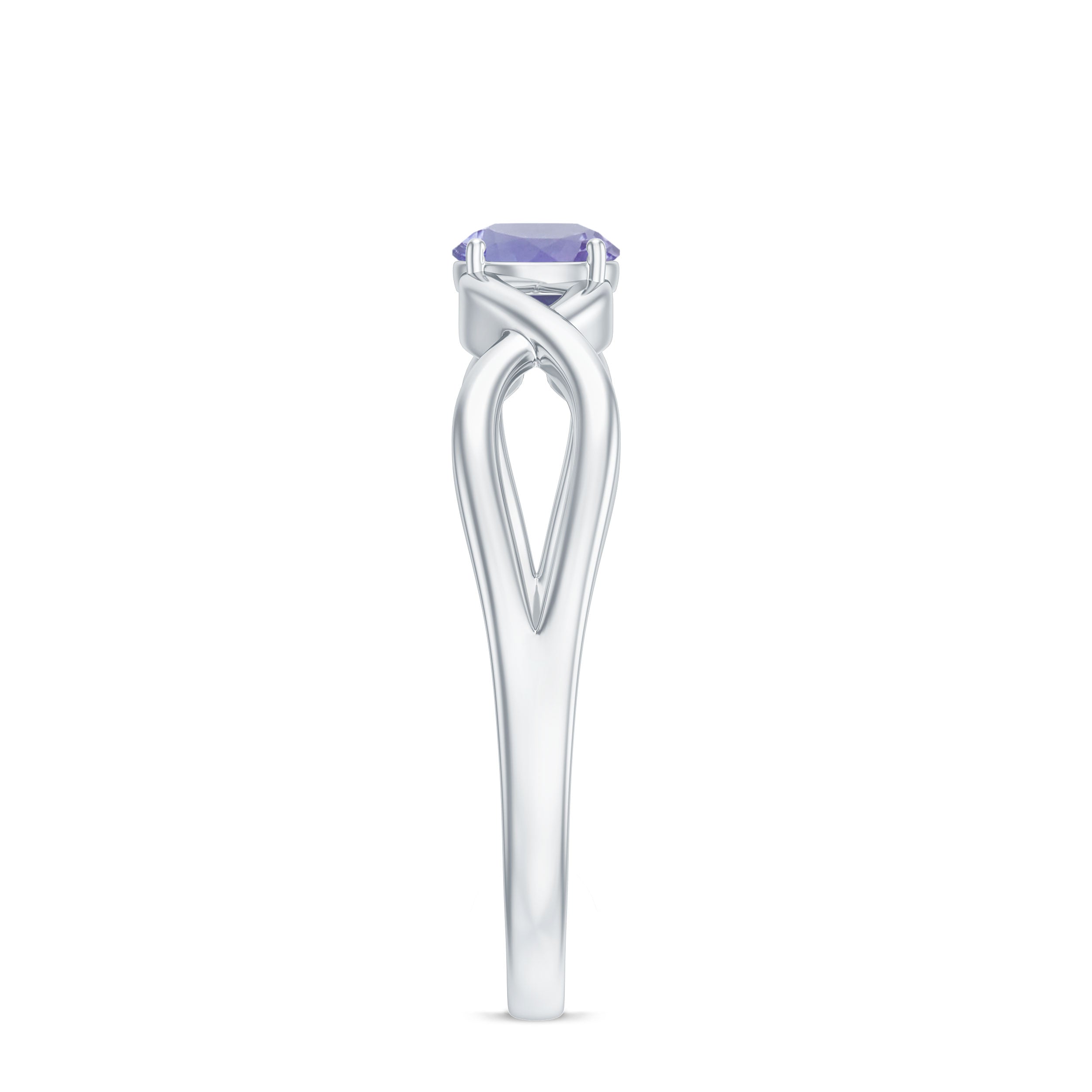 Rosec Jewels-Genuine Tanzanite Promise Ring with Crossover Shank