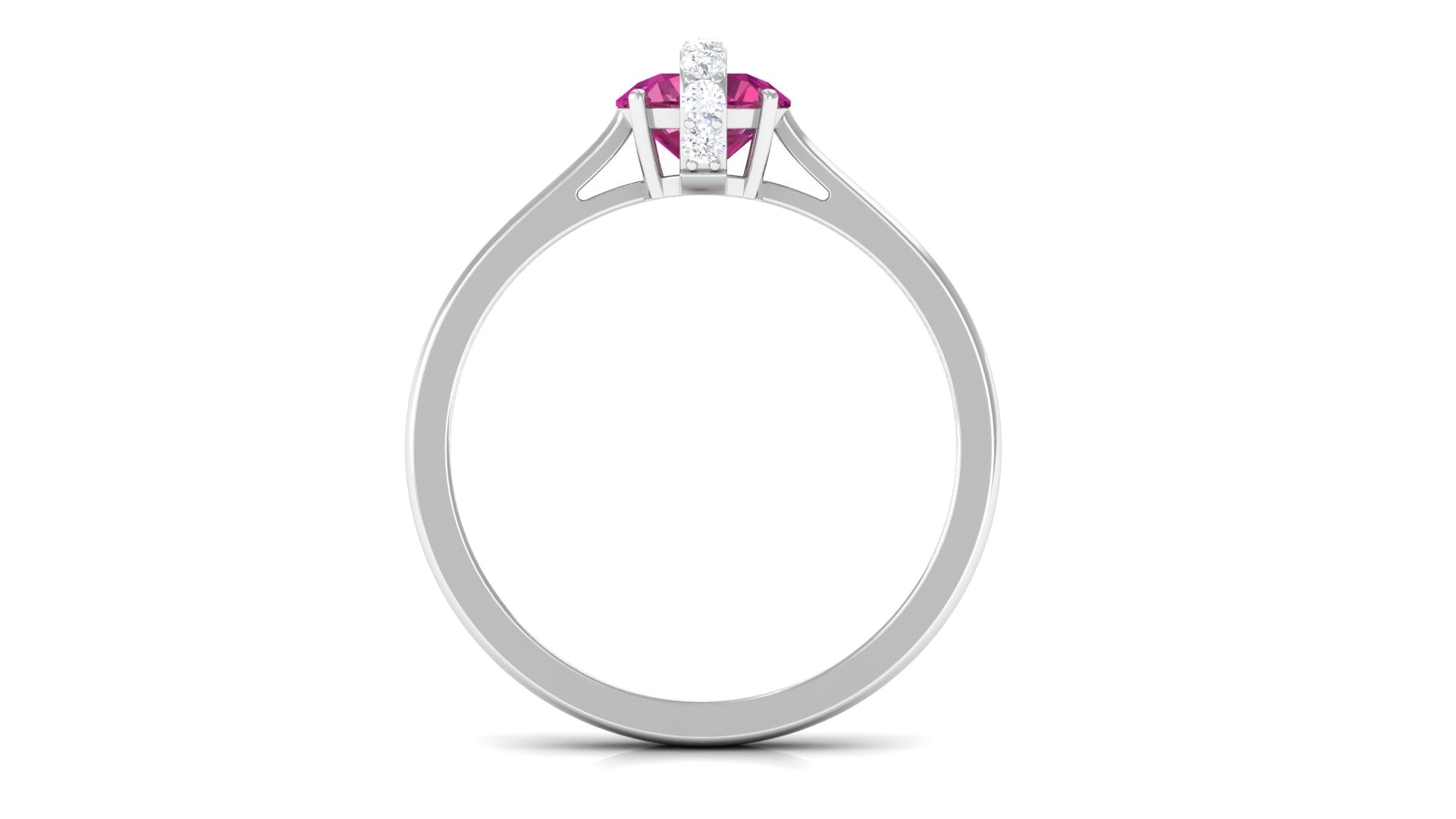 Pink Tourmaline Designer Engagement Ring with Diamond AAA - Rosec Jewels