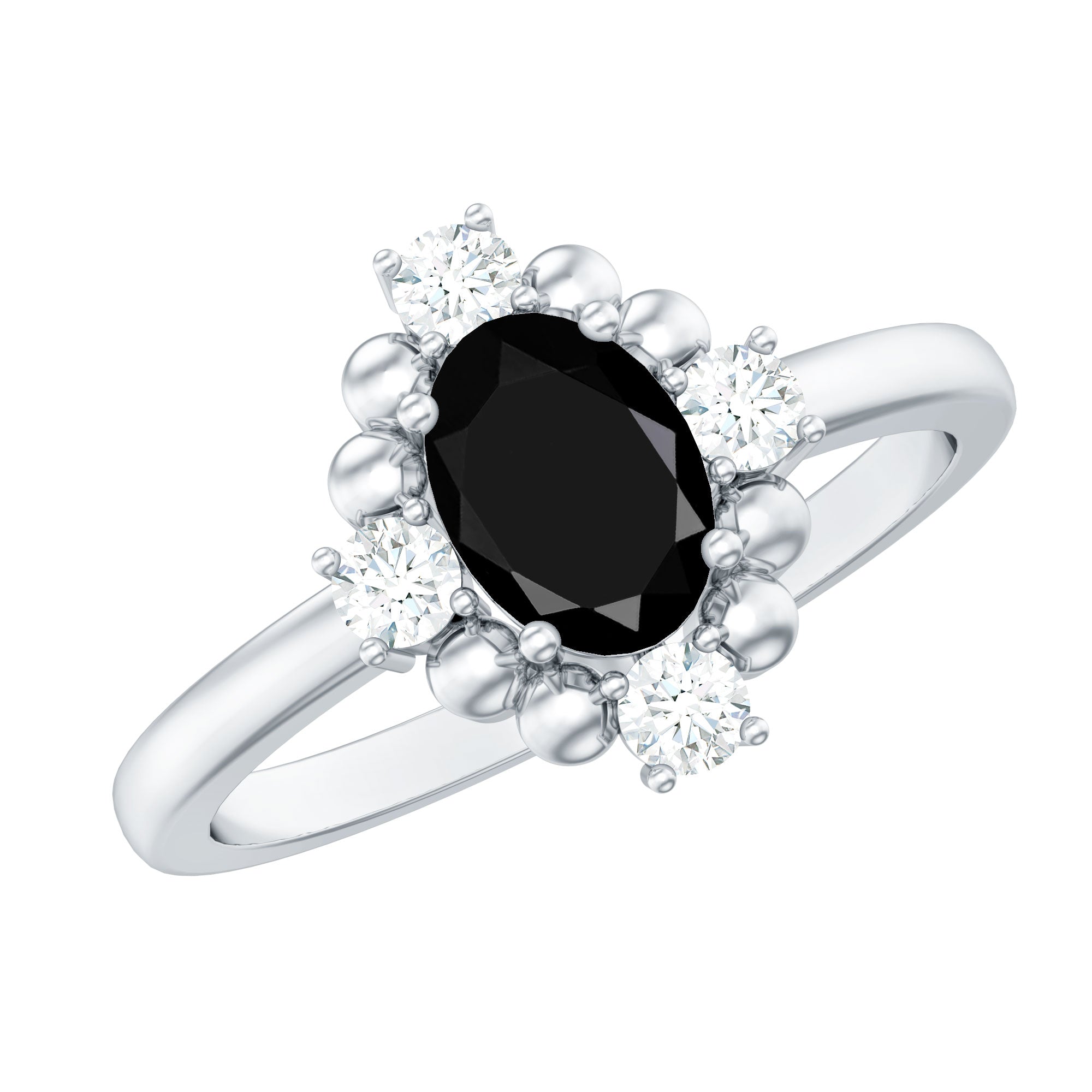 Created Black Diamond Cocktail Engagement Ring