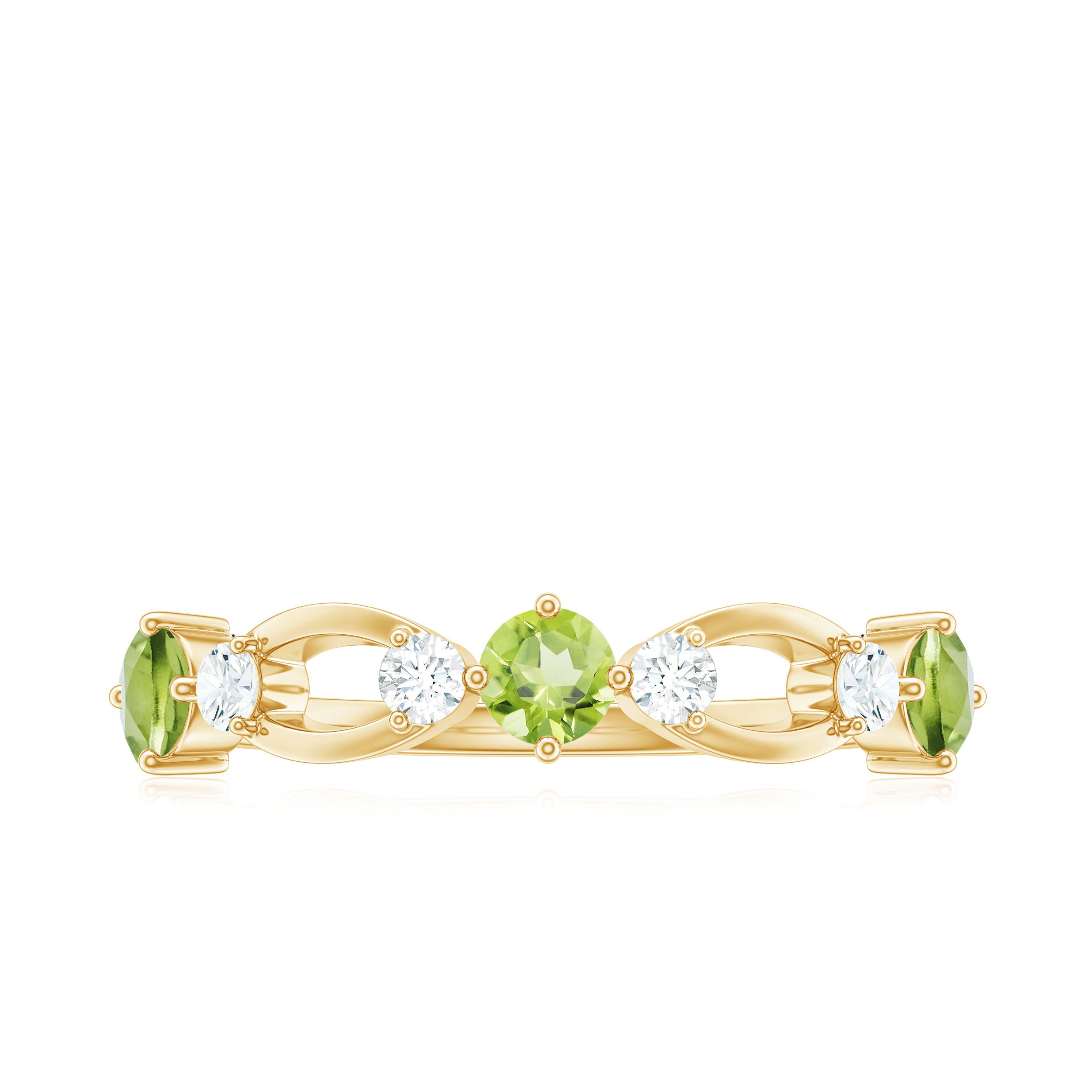 Rosec Jewels-Minimal Peridot Promise Ring with Diamond