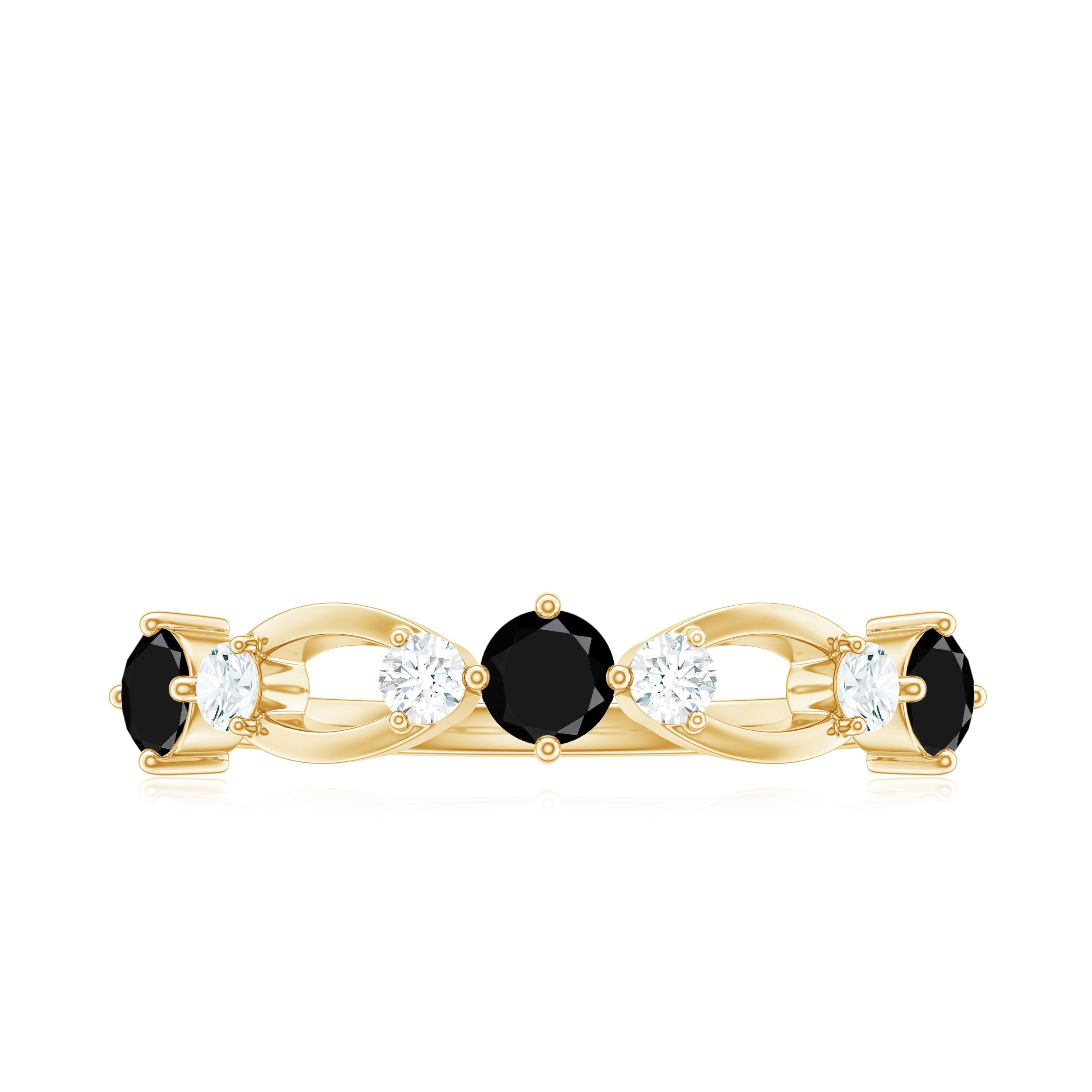 Certified Real Black Spinel Diamond Promise Ring for Her AAA - Rosec Jewels