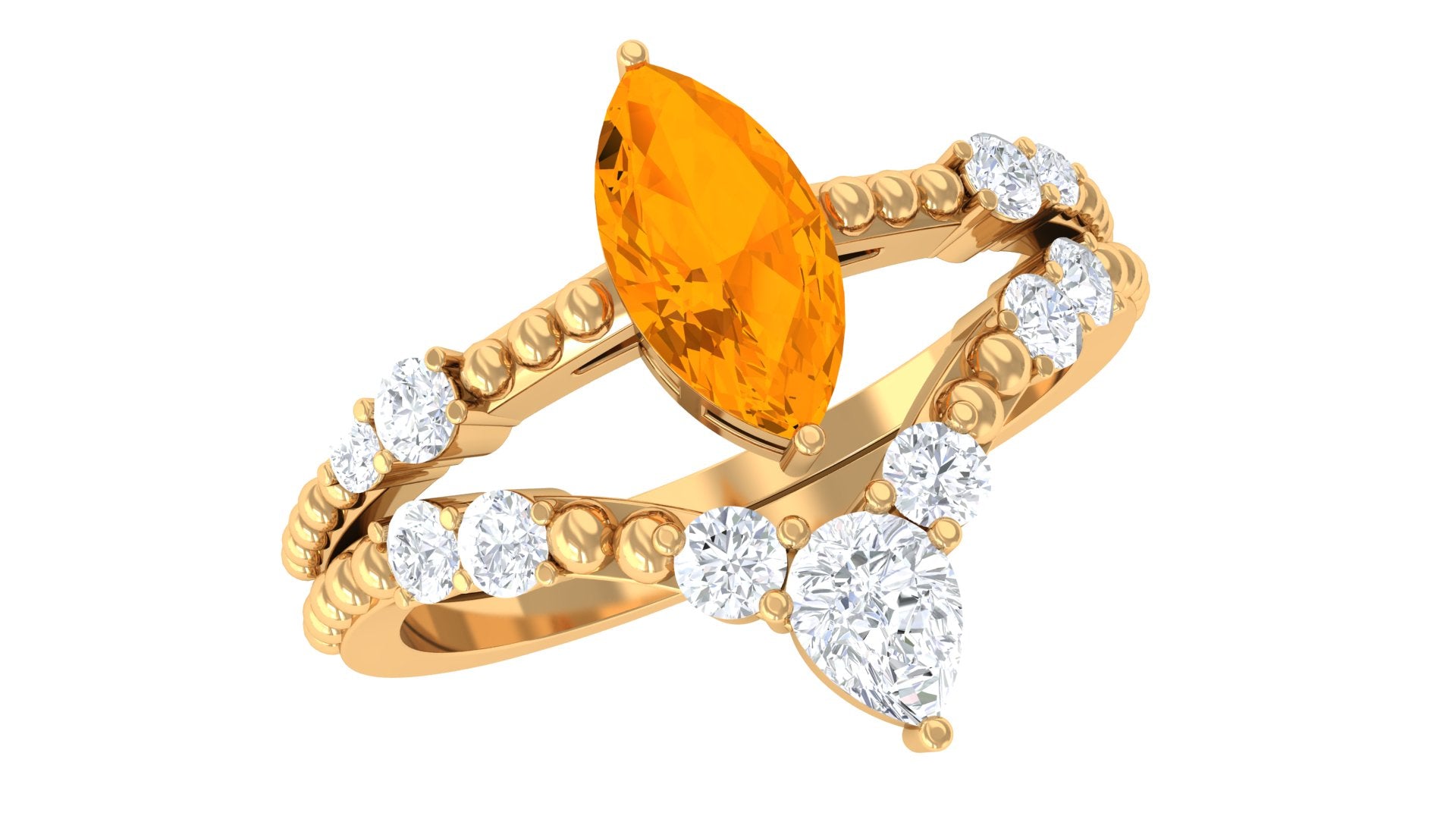 Marquise Cut Fire Opal and Diamond Wedding Ring Set AAA - Rosec Jewels