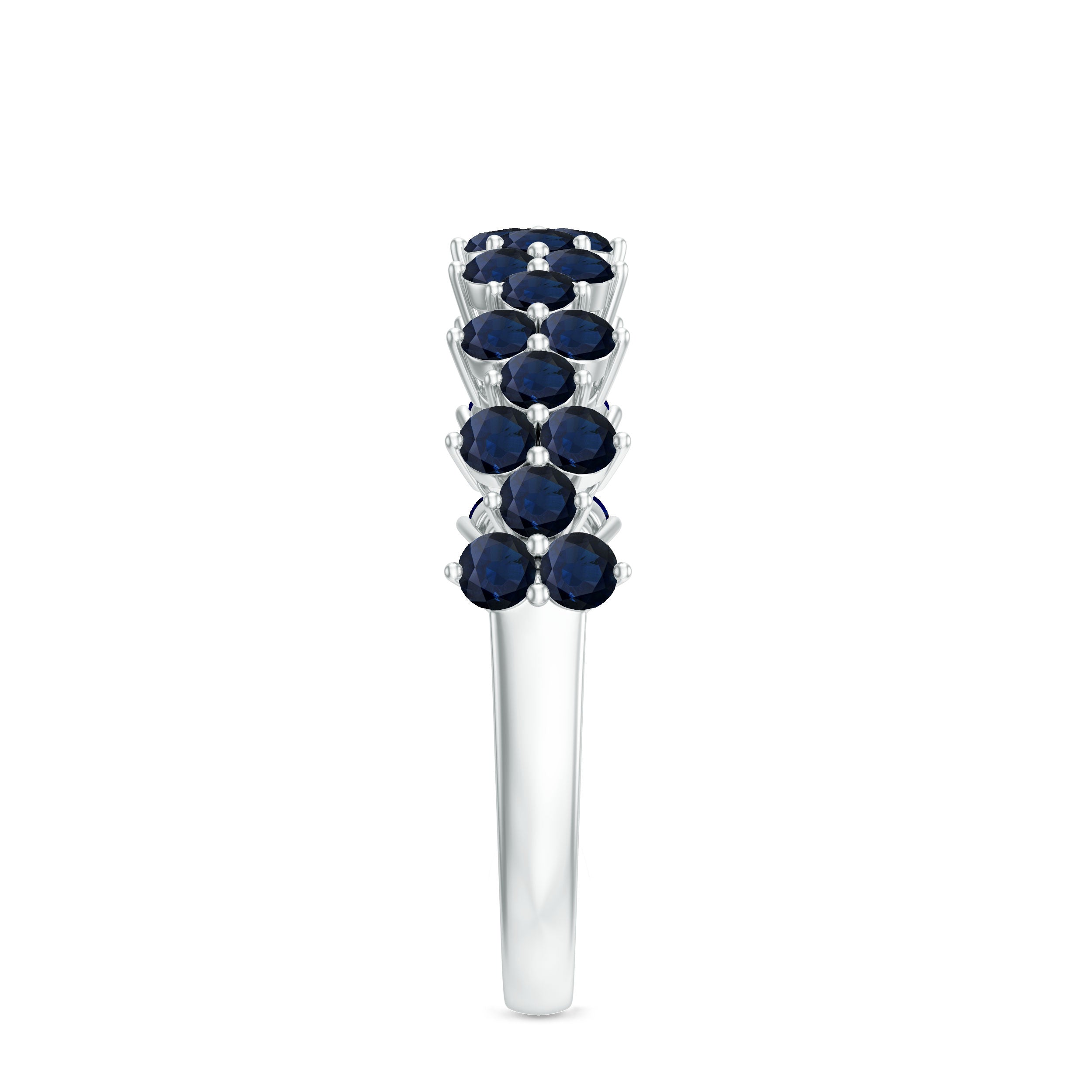 Natural Blue Sapphire Half Eternity Anniversary Ring AAA - Rosec Jewels