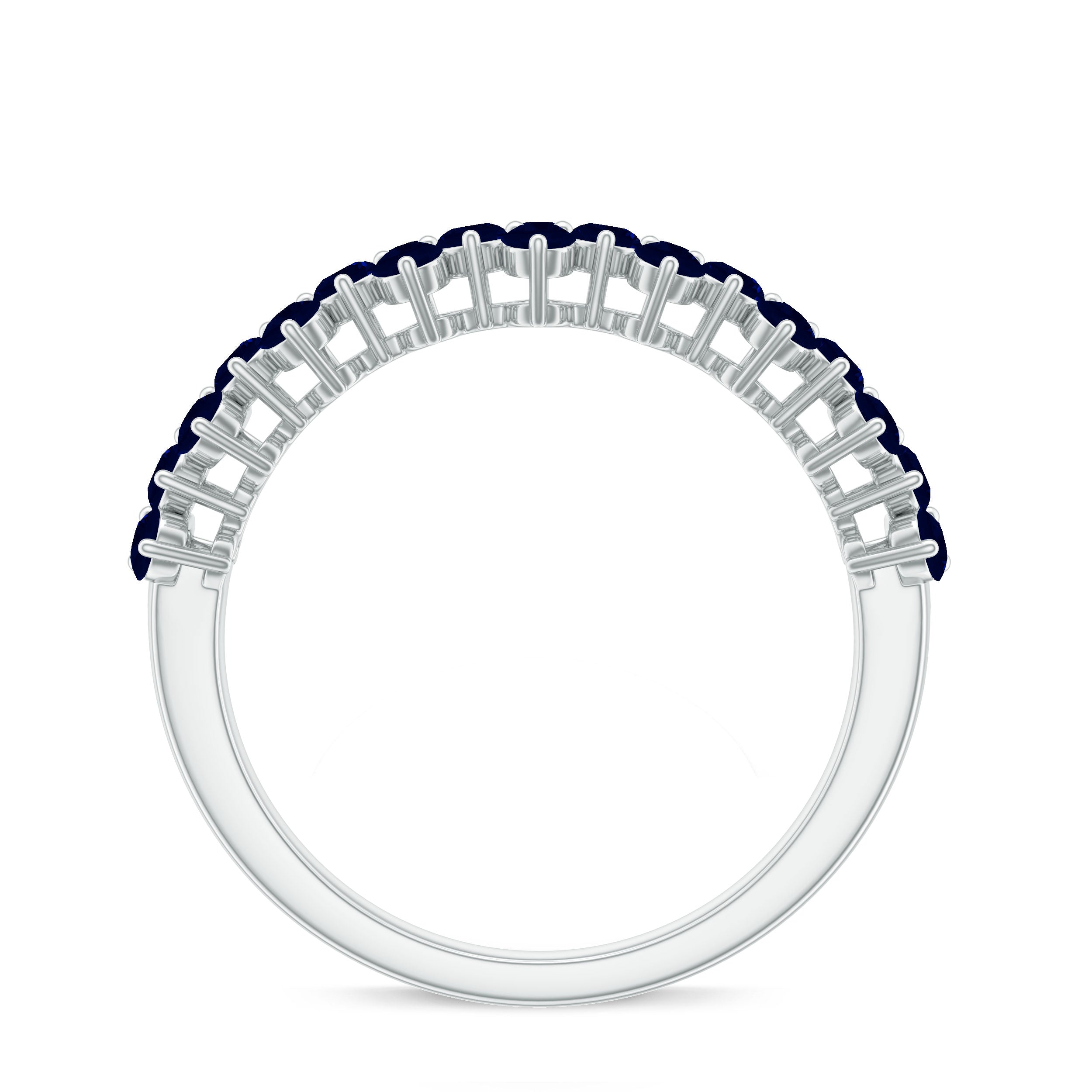 Natural Blue Sapphire Half Eternity Anniversary Ring AAA - Rosec Jewels