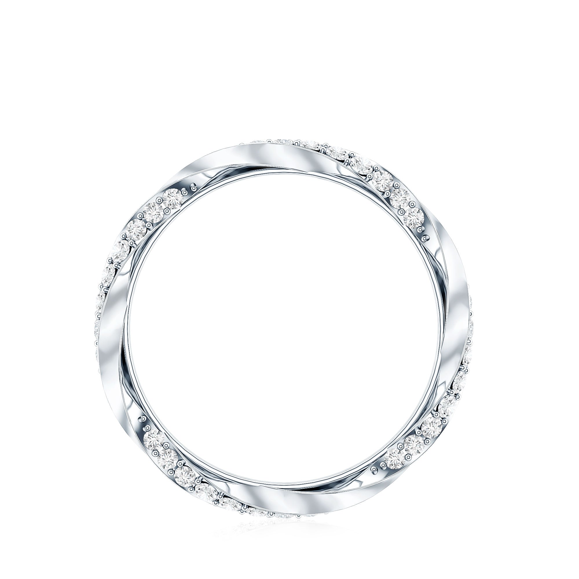 Certified Real Diamond Twisted Eternity Ring Natural - ( HI-SI ) - Rosec Jewels