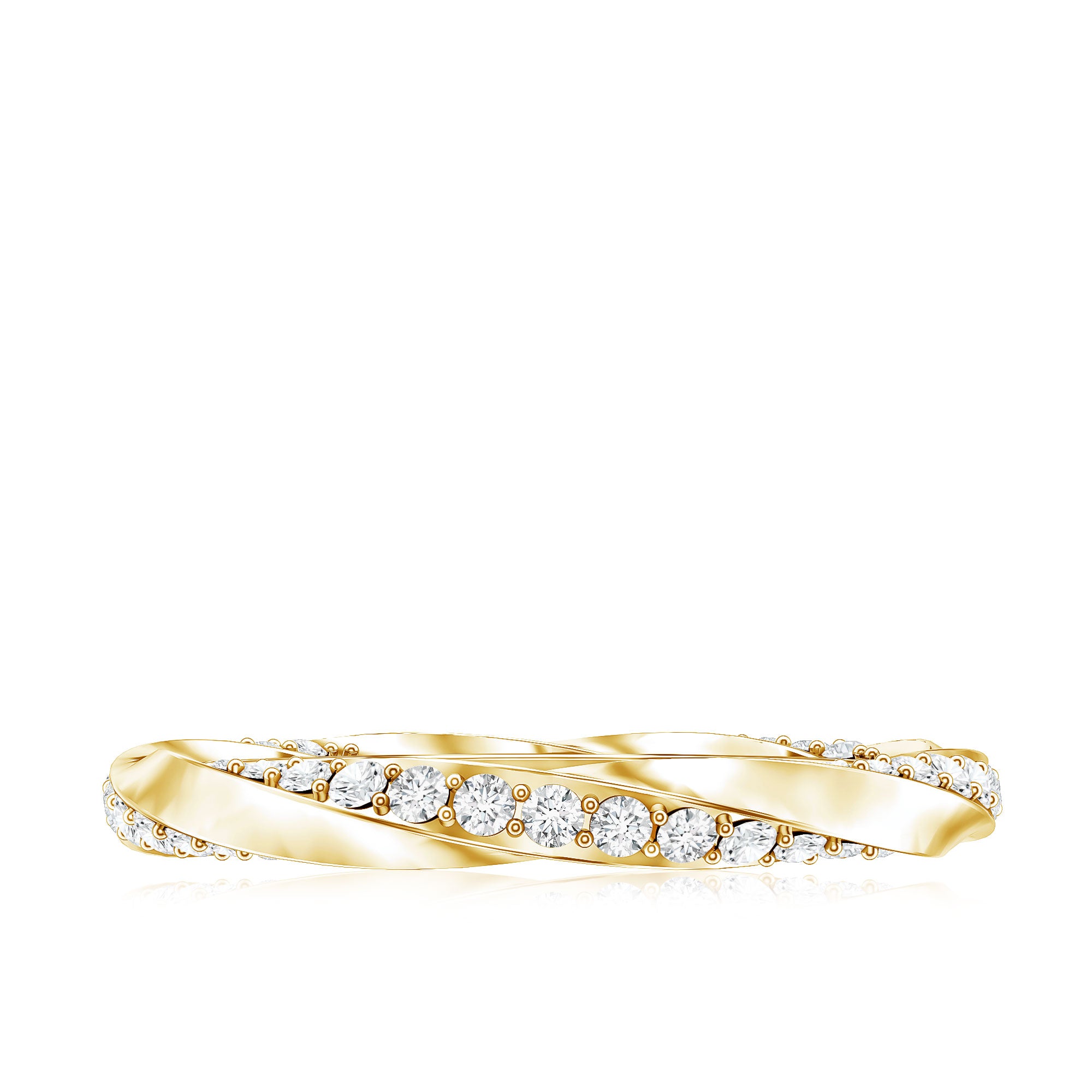 Certified Real Diamond Twisted Eternity Ring Natural - ( HI-SI ) - Rosec Jewels