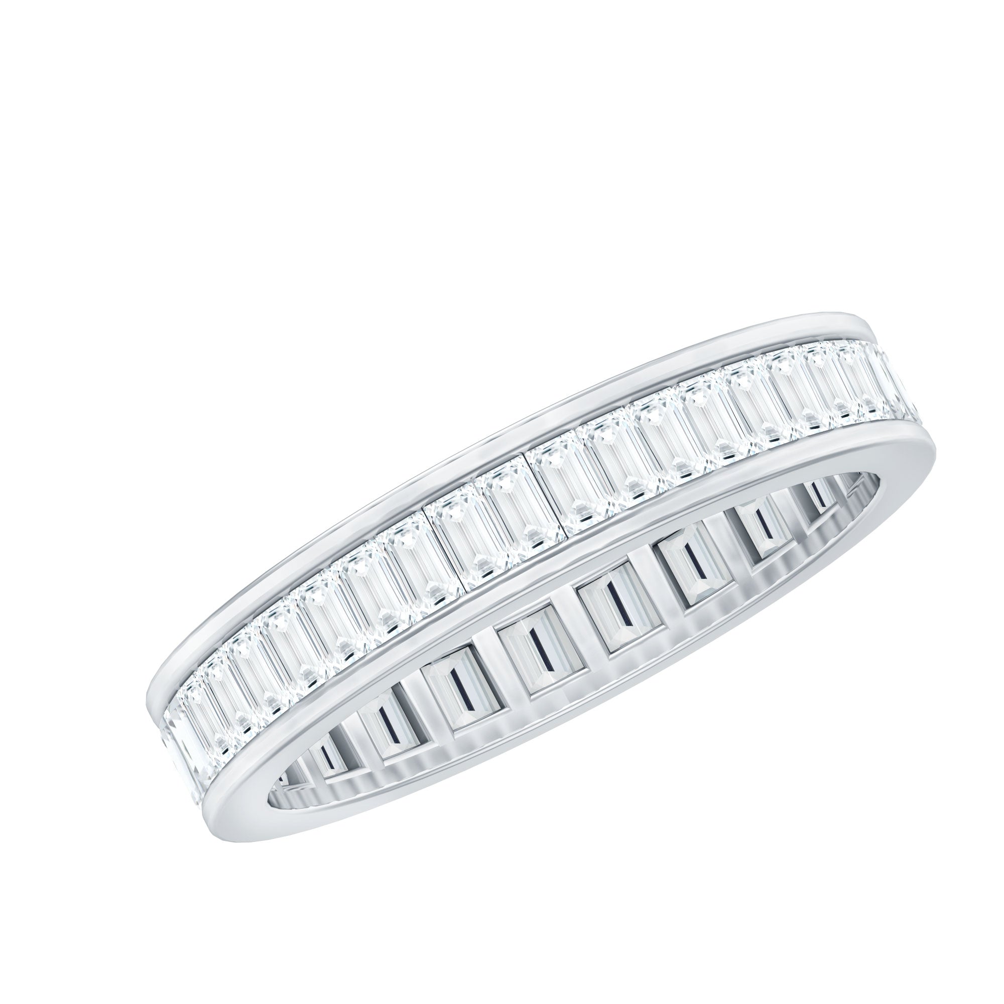 Baguette Cut Diamond Eternity Band in Channel Setting Natural - ( HI-SI ) - Rosec Jewels