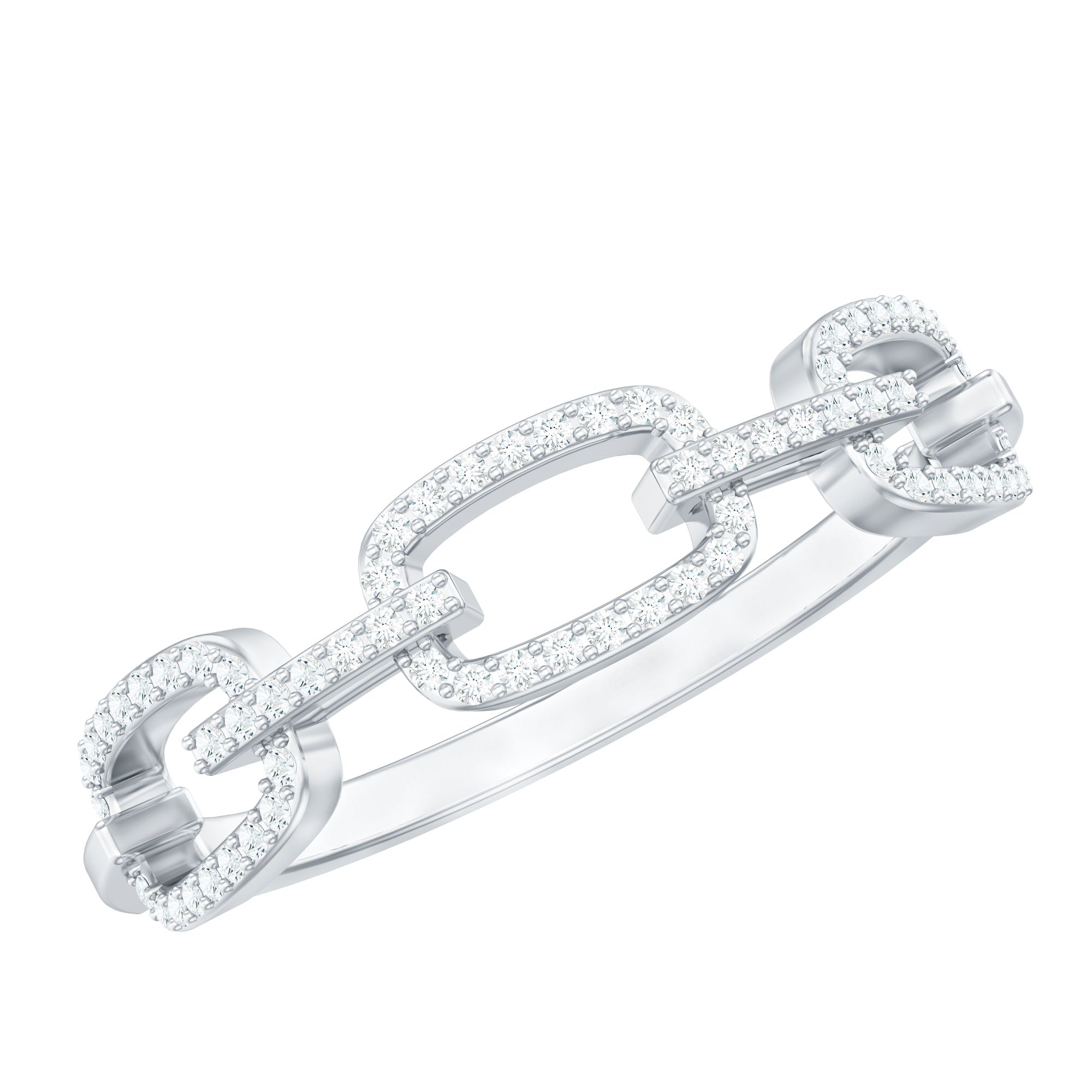 Certified Diamond Chain Link Ring in Prong Setting