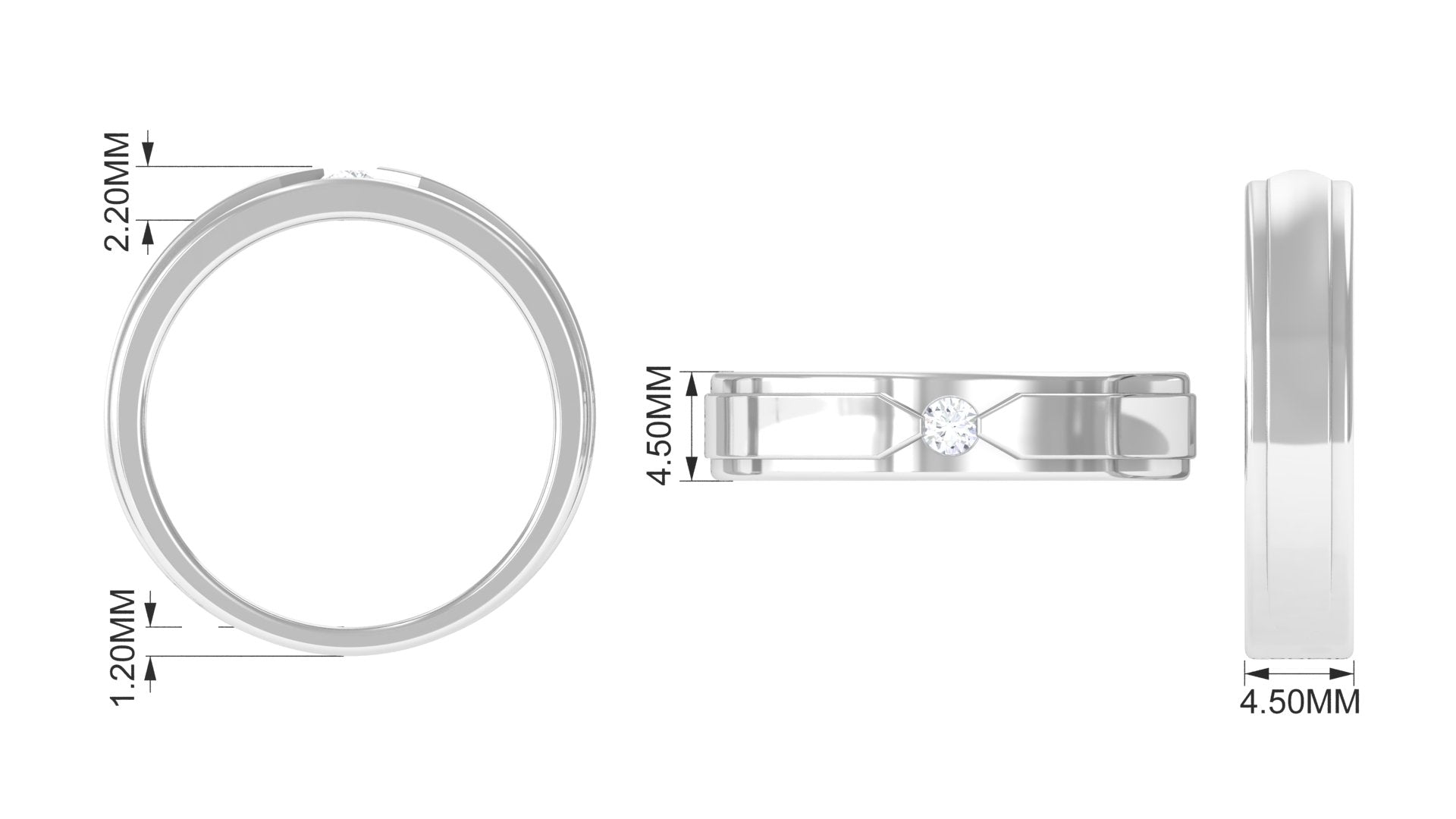 Certified Real Mens Diamond Band Ring Natural - ( HI-SI ) - Rosec Jewels