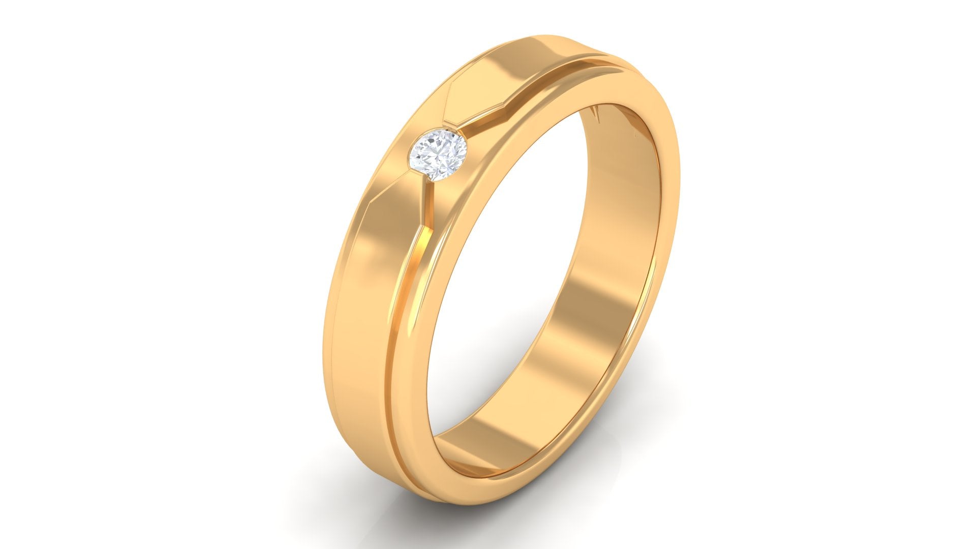 Certified Real Mens Diamond Band Ring Natural - ( HI-SI ) - Rosec Jewels