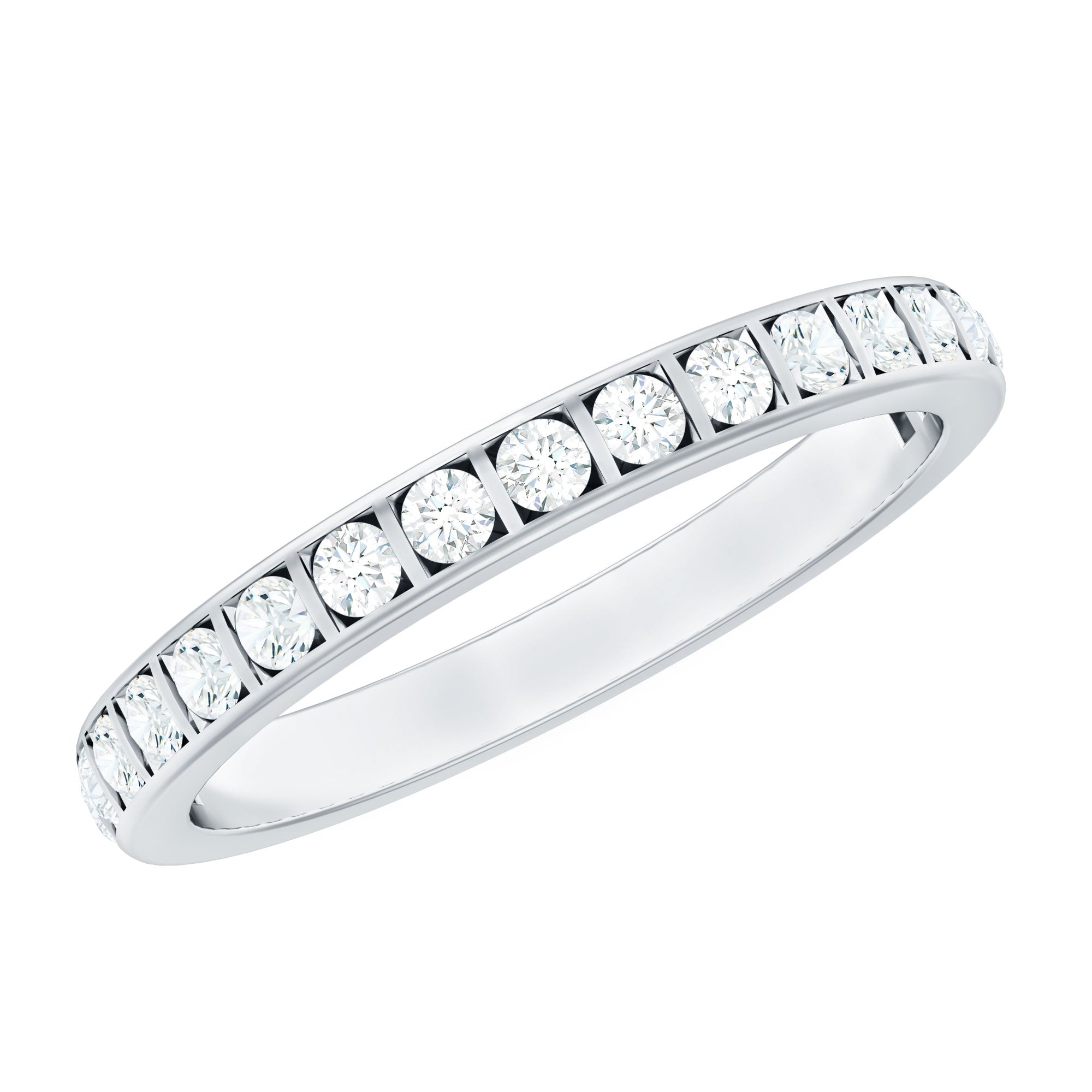 Bar Set Moissanite Half Eternity Band For Women D-VS1 - Rosec Jewels