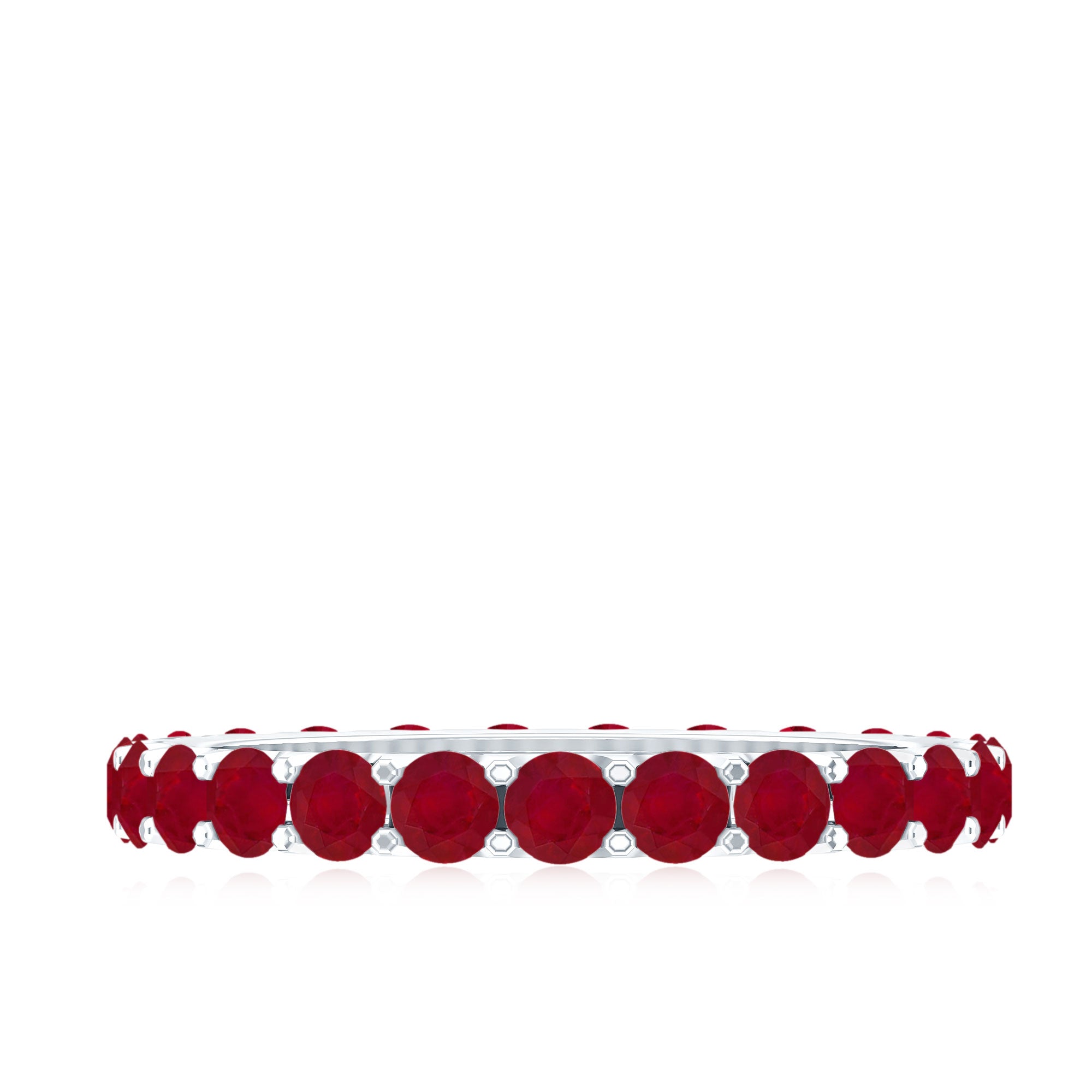Natural Ruby Eternity Stackable Ring for Women AAA - Rosec Jewels