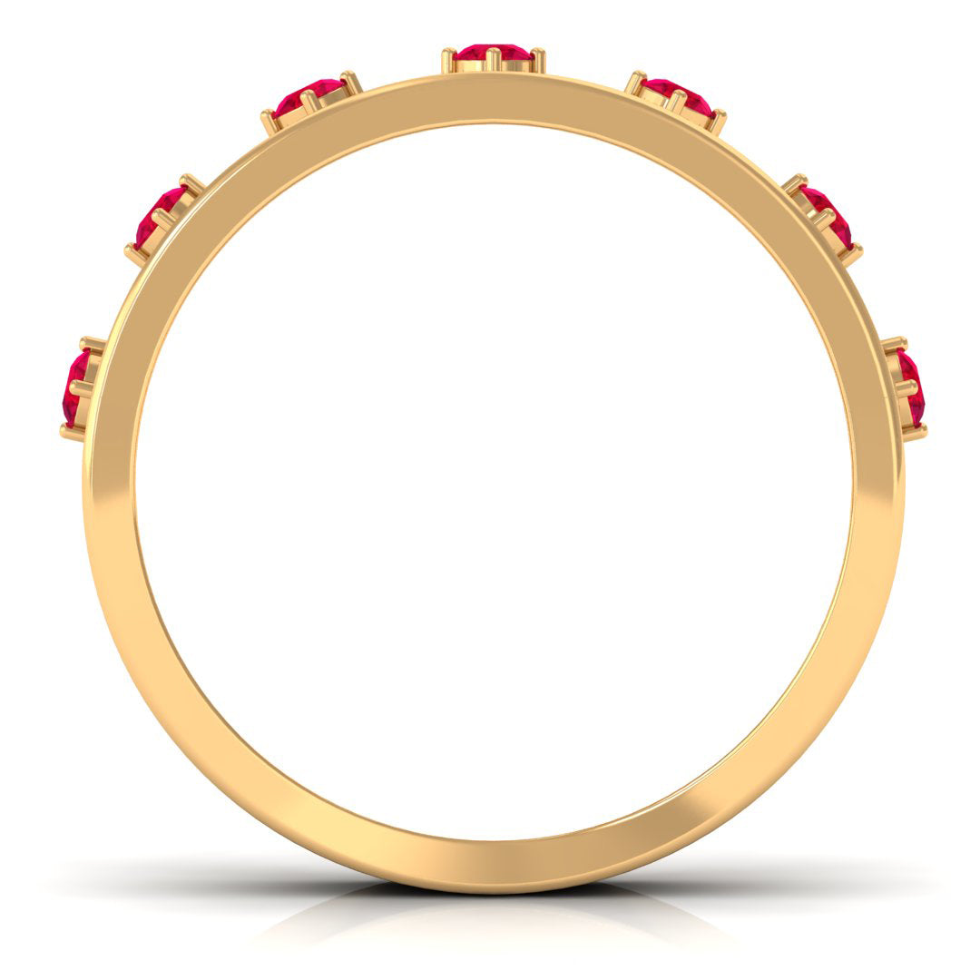 Rosec Jewels-Vintage Inspired Ruby Half Eternity Anniversary Band Ring