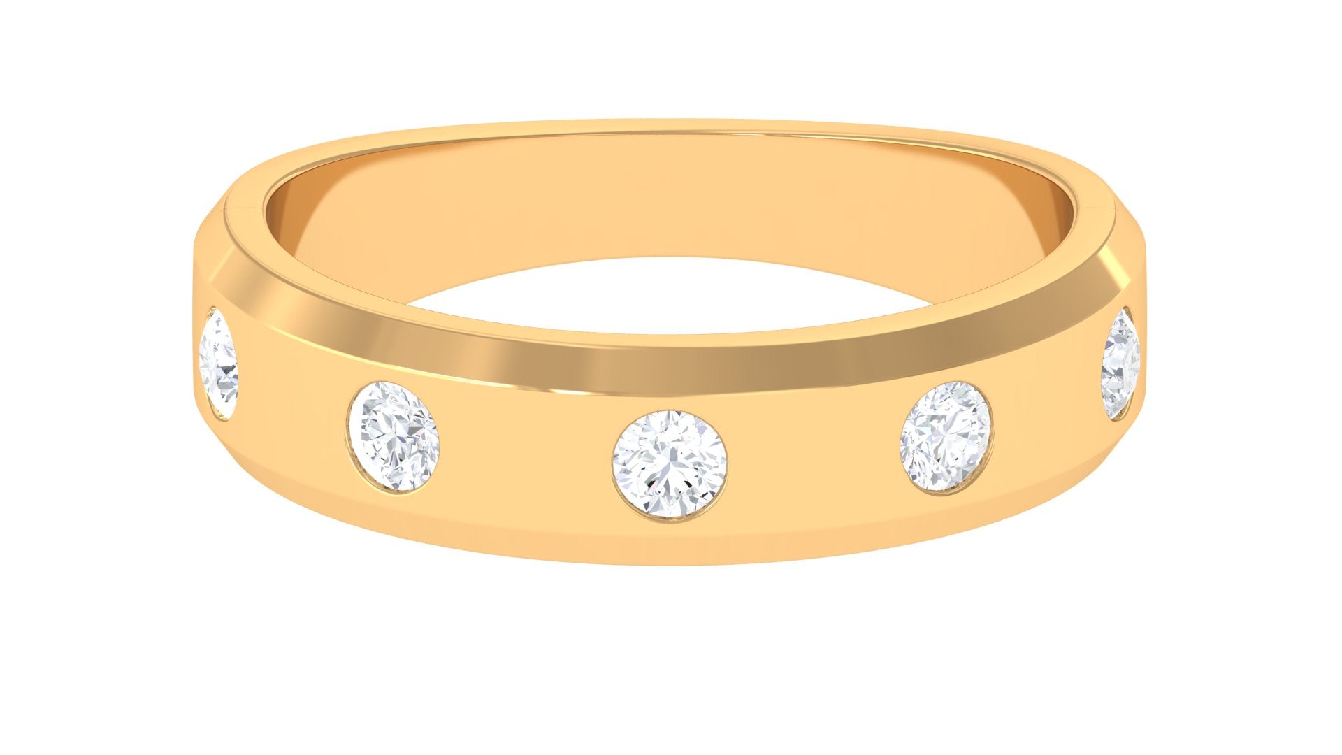 Certified Natural Diamond Mens Wedding Band Natural - ( HI-SI ) - Rosec Jewels
