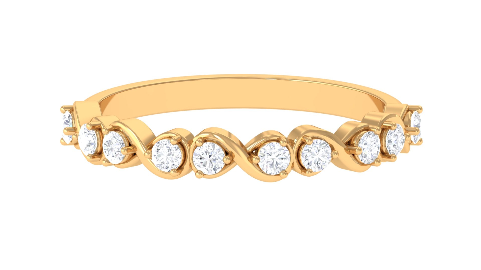 Natural Diamond Half Eternity Infinity Ring for Valentines Natural - ( HI-SI ) - Rosec Jewels