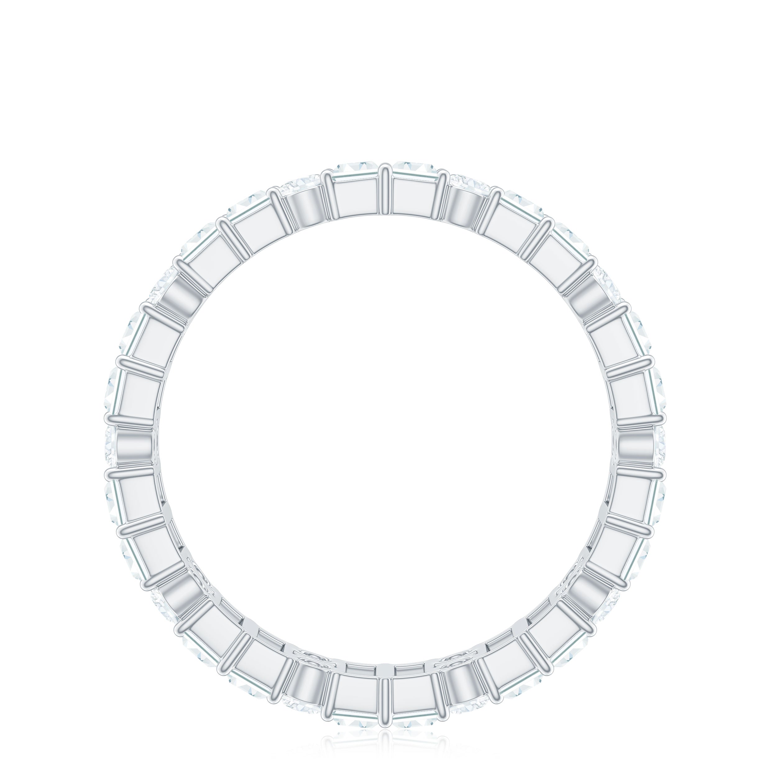 Round and Baguette Cut Moissanite Eternity Wedding Band D-VS1 - Rosec Jewels