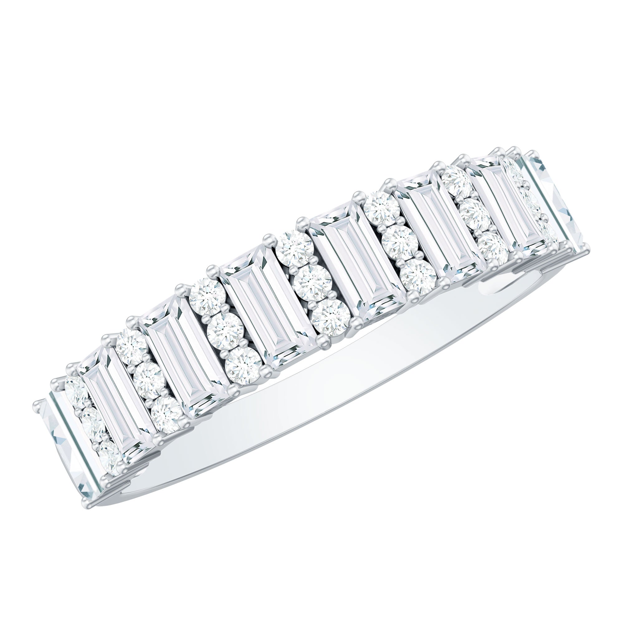 Certified Moissanite Wedding Anniversary Band Ring