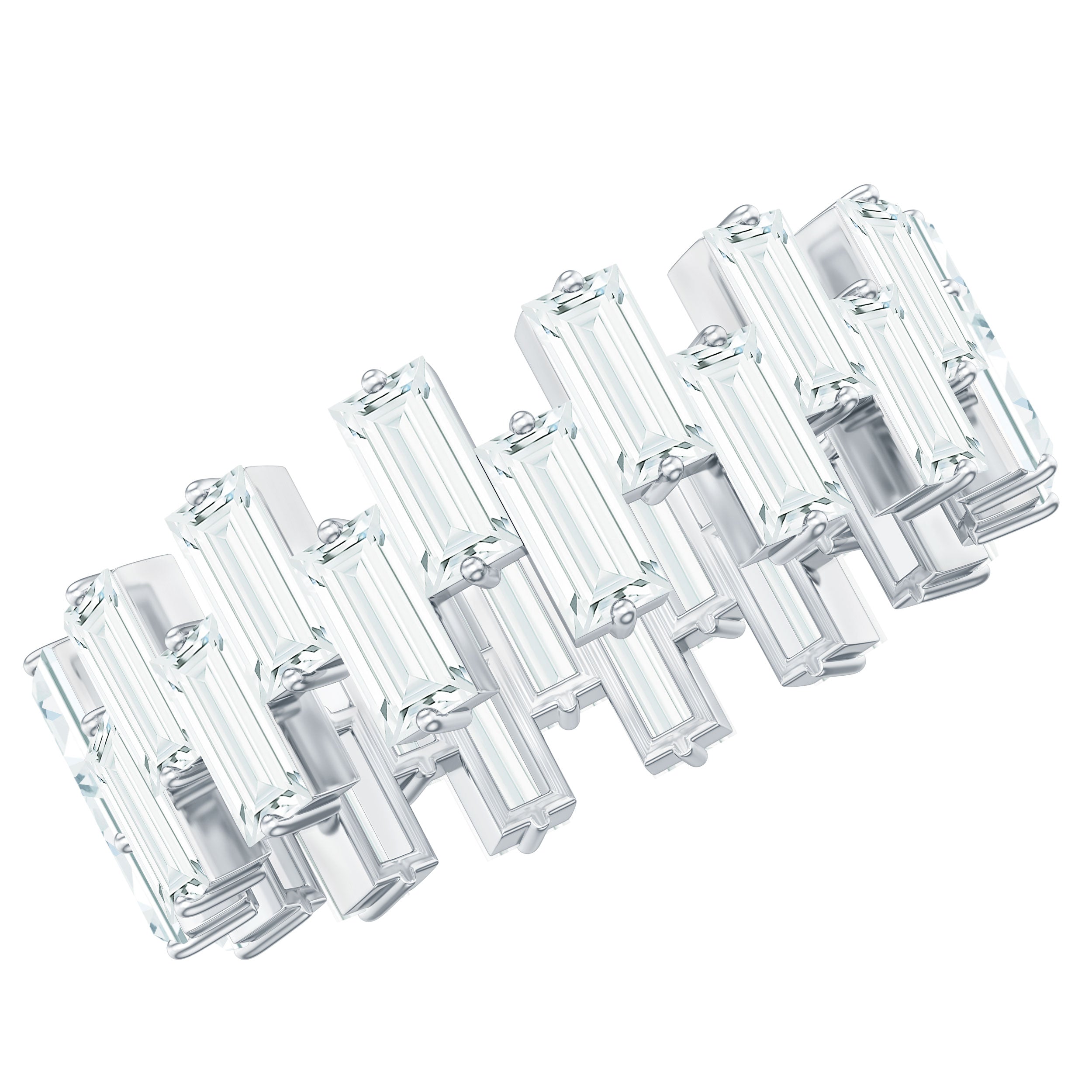 Certified Moissanite Baguette Eternity Band Ring
