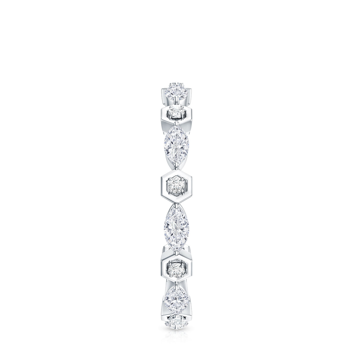 Certified Moissanite Contemporary Eternity Ring D-VS1 - Rosec Jewels