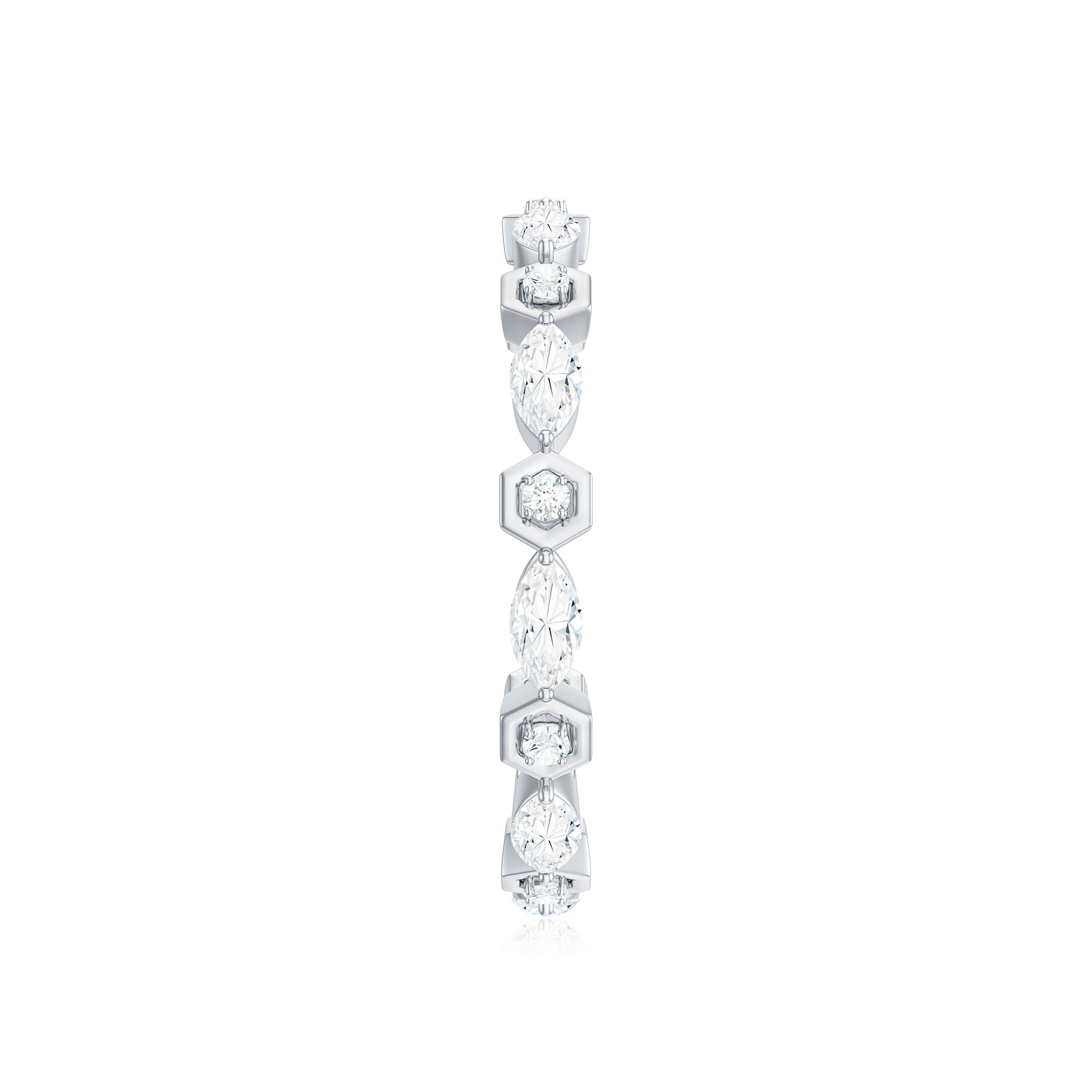 Certified Moissanite Contemporary Eternity Ring D-VS1 - Rosec Jewels