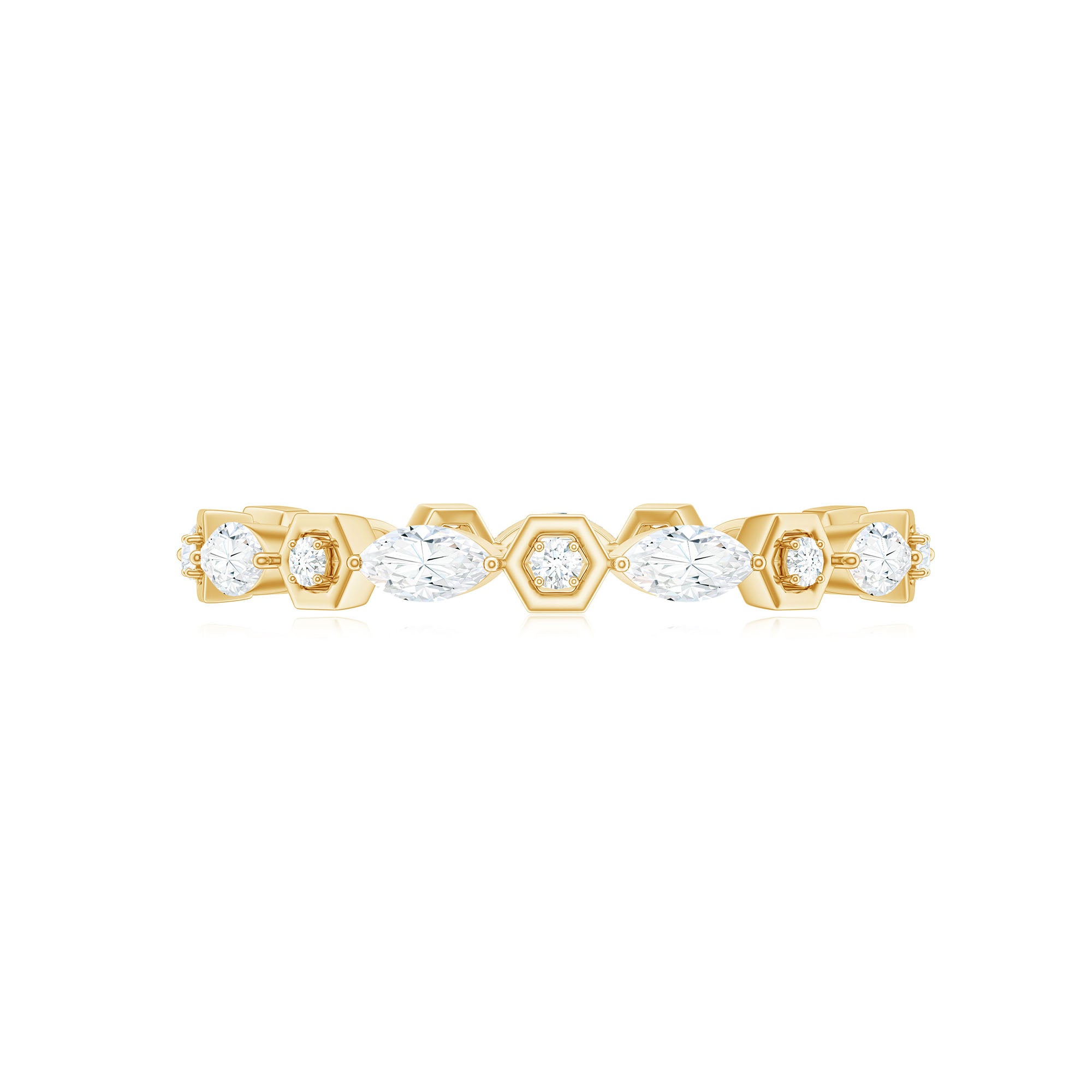 Certified Moissanite Contemporary Eternity Ring D-VS1 - Rosec Jewels