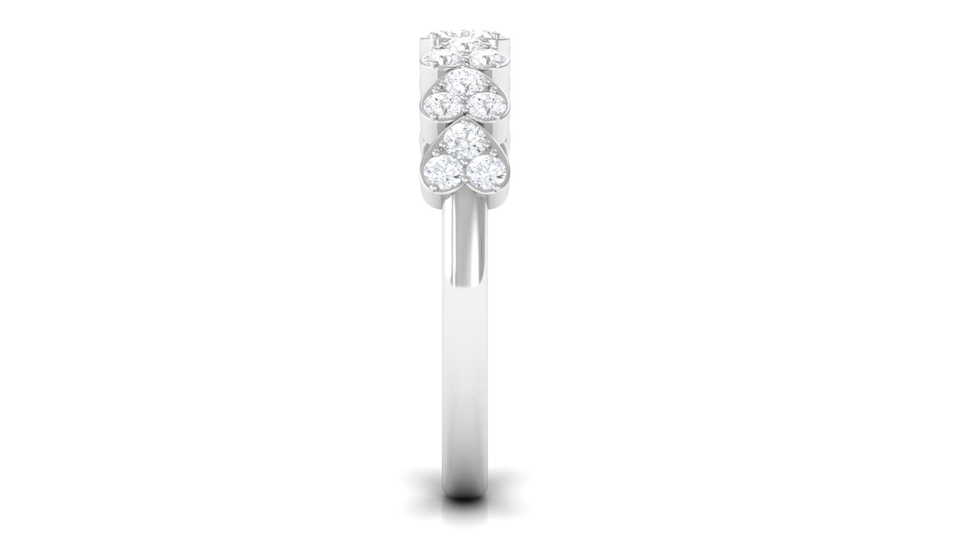 Certified Natural Diamond Heart Eternity Ring in East West Style Natural - ( HI-SI ) - Rosec Jewels