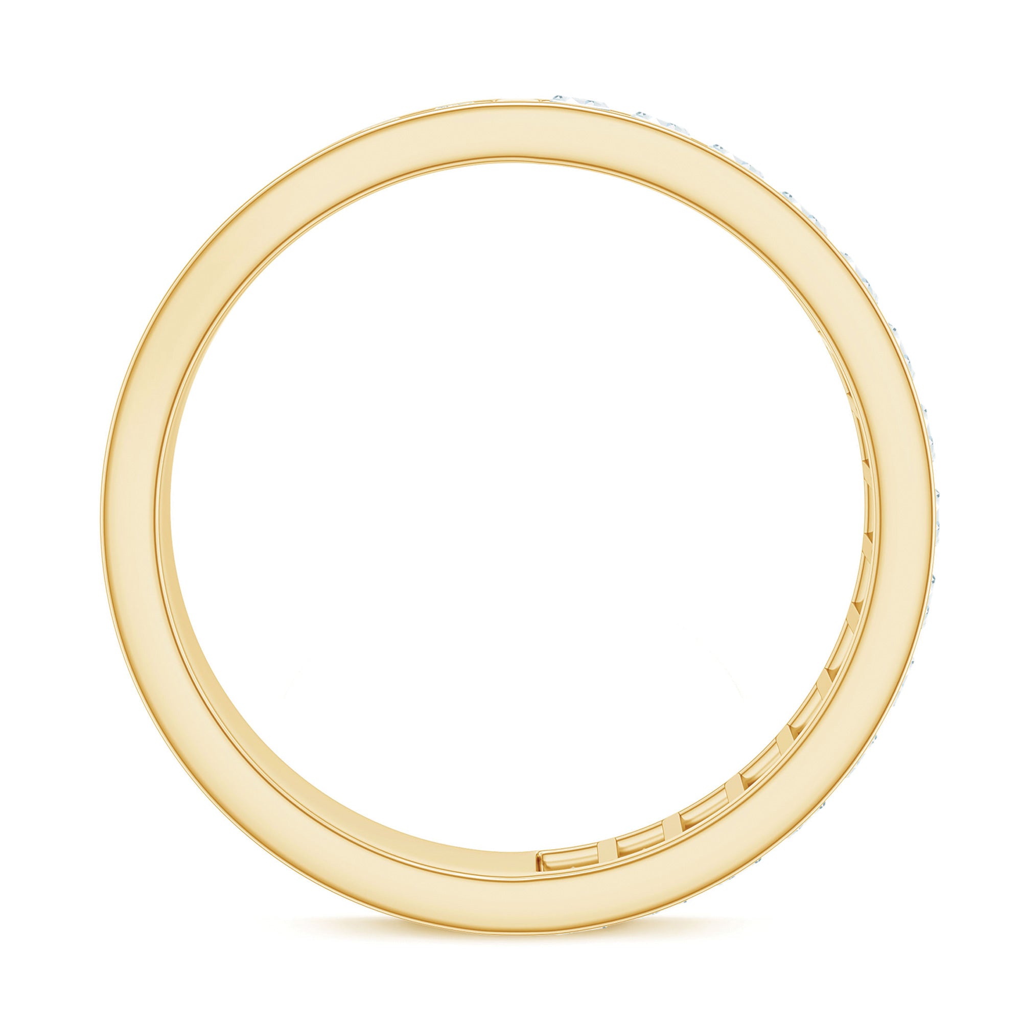 Certified Moissanite Wide Eternity Wedding Band D-VS1 - Rosec Jewels