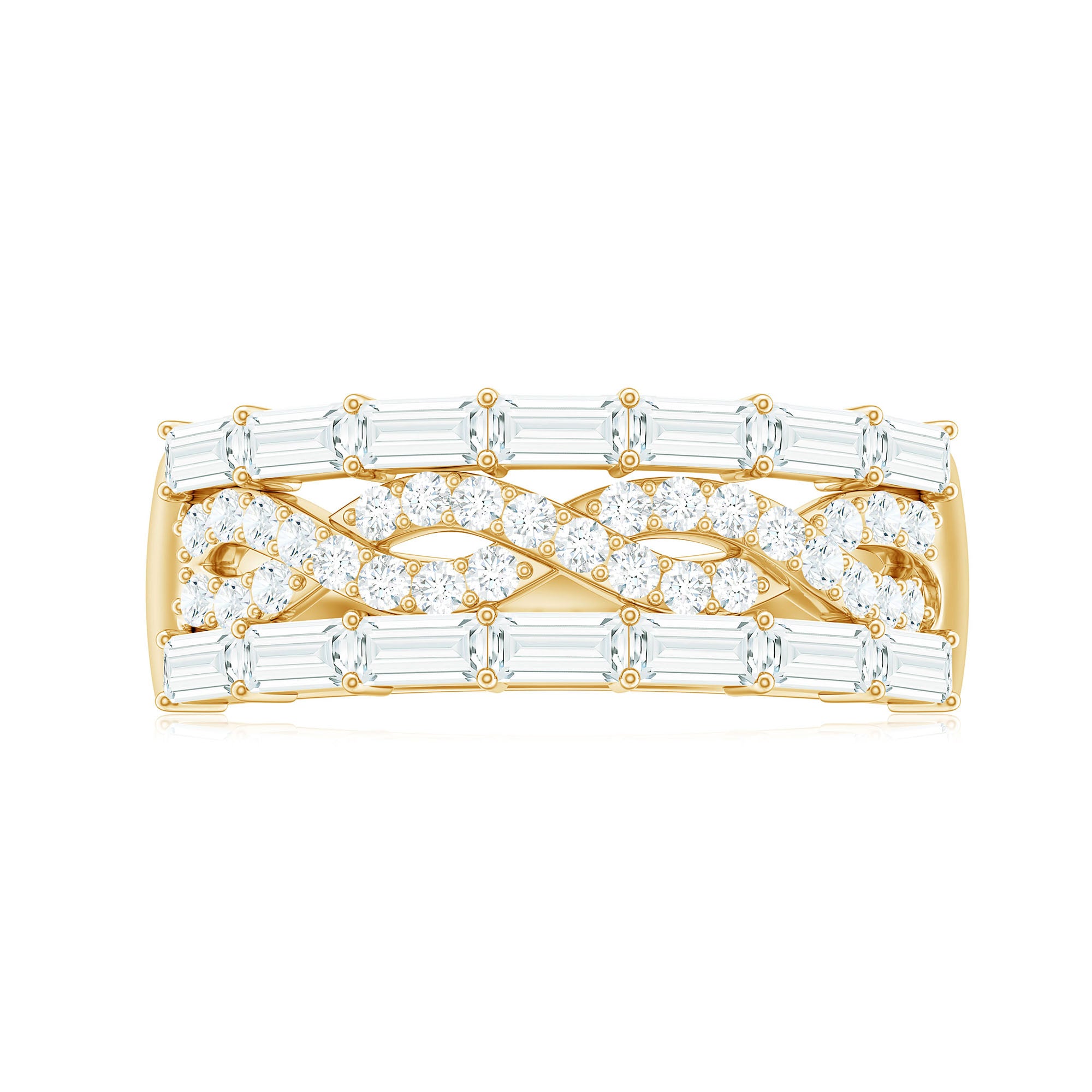 Infinity Style Moissanite Half Eternity Band Ring D-VS1 - Rosec Jewels