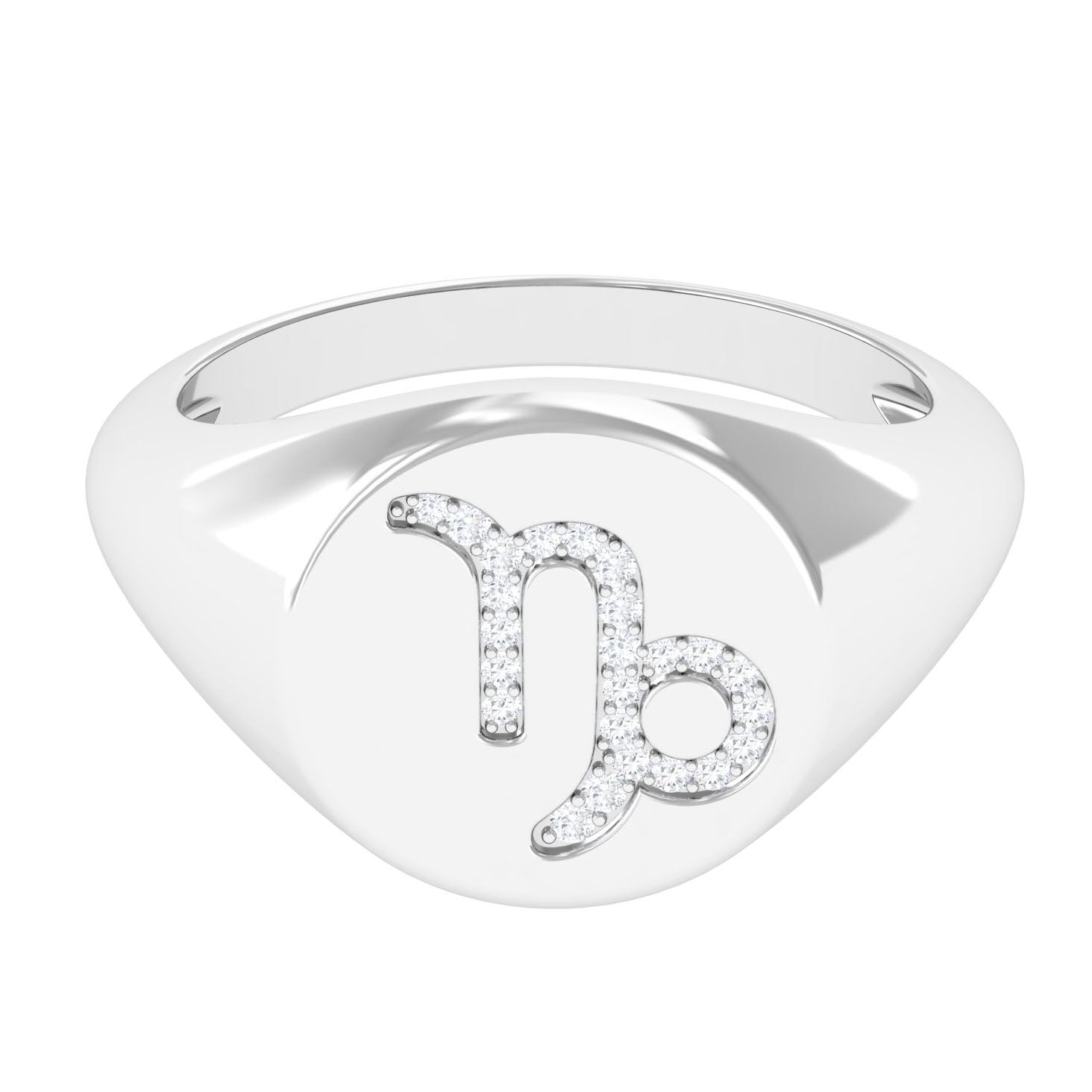 Certified CZ Zodiac Capricorn Signet Unisex Ring