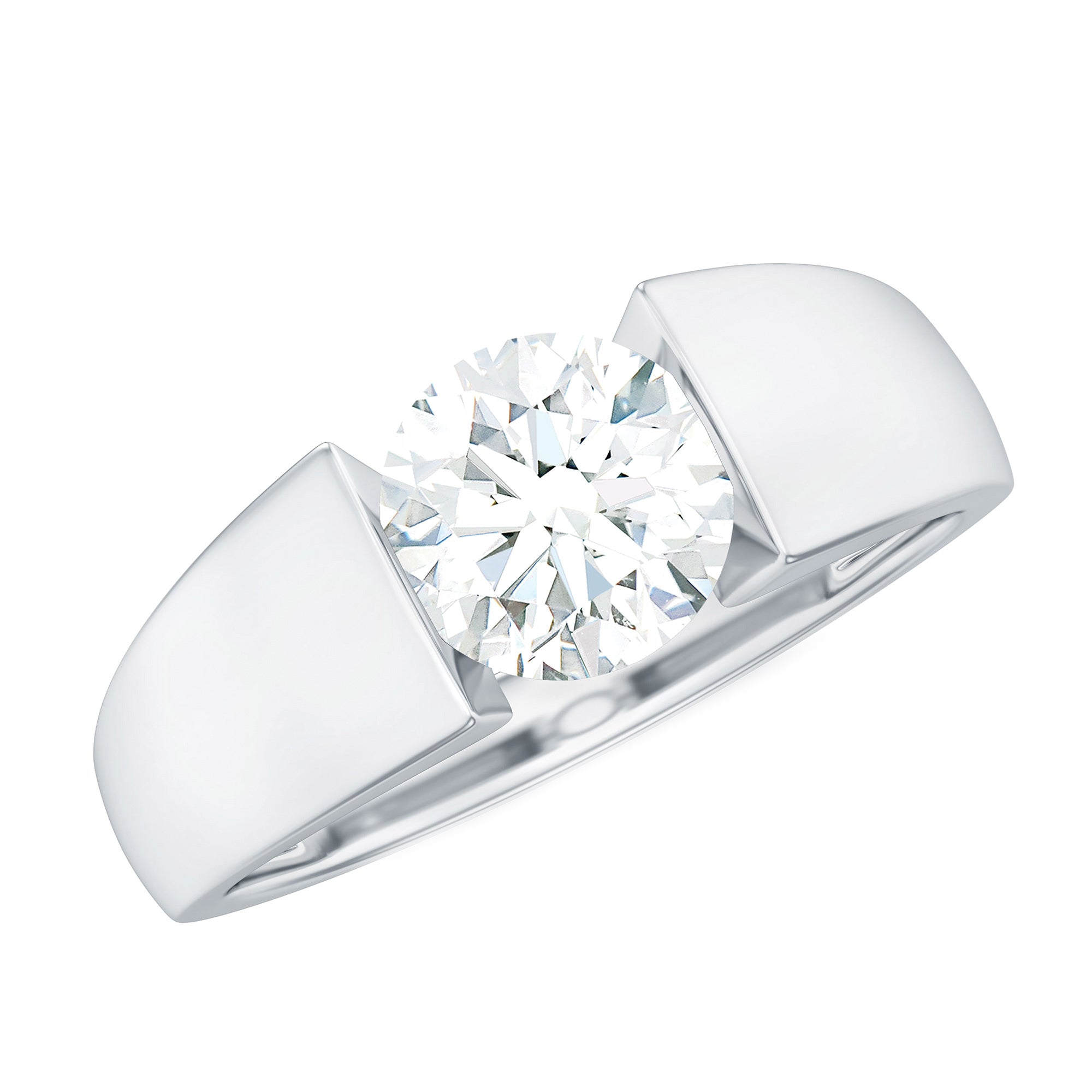 Certified Moissanite Solitaire Engagement Ring for Men