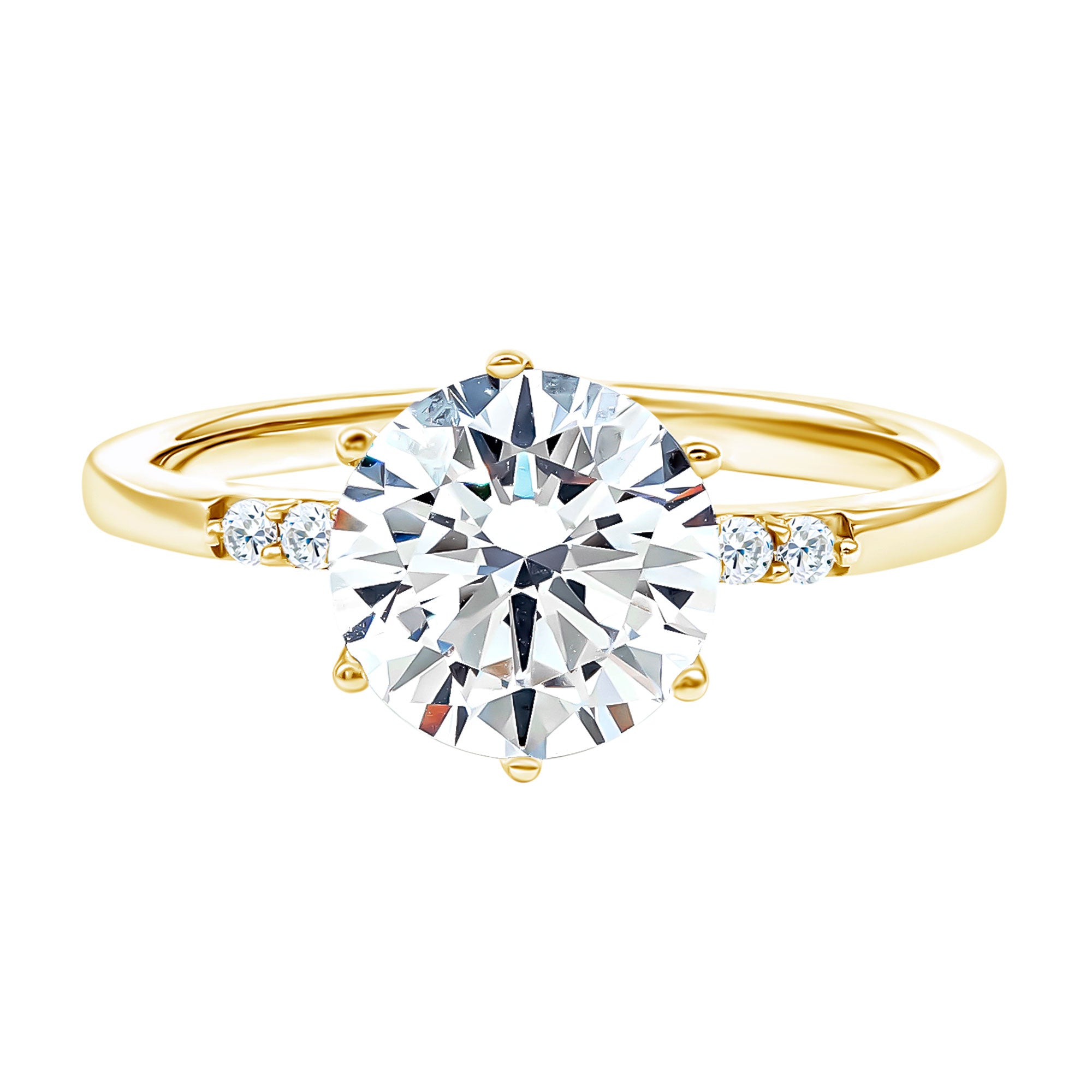 Round Cut 3 Carat Lab Grown Diamond Solitaire Engagement Ring Lab - ( EF-VS ) - Rosec Jewels
